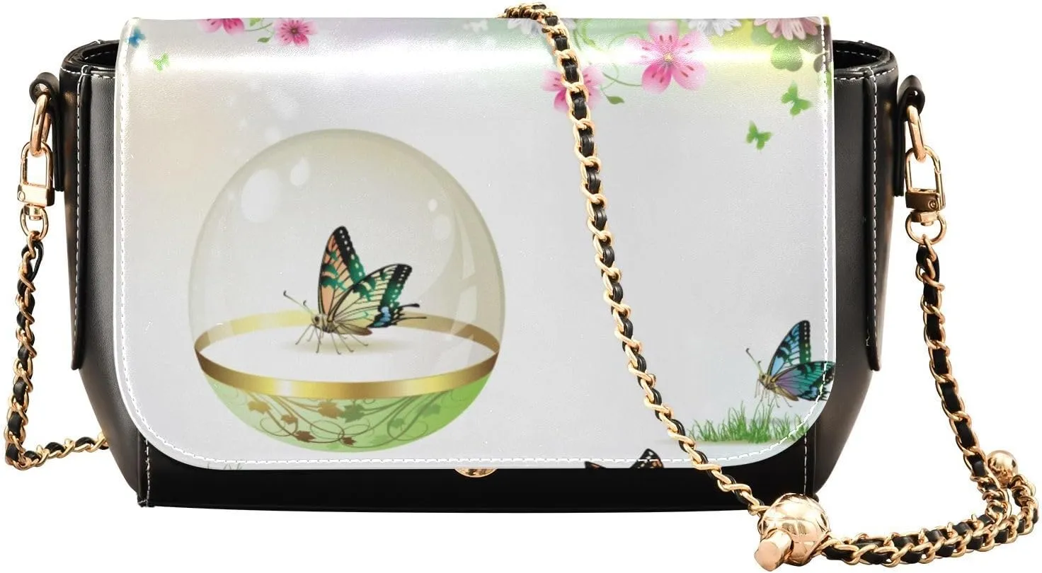 Crossbody Bags for Women Trendy Women's Black Shoulder Bag Small PU Leather Flap Cross Body Bag Handbags
