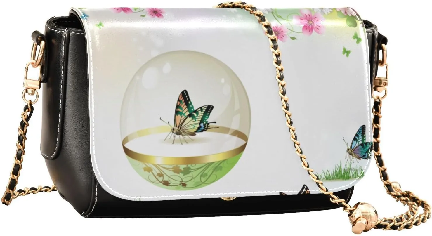 Crossbody Bags for Women Trendy Women's Black Shoulder Bag Small PU Leather Flap Cross Body Bag Handbags