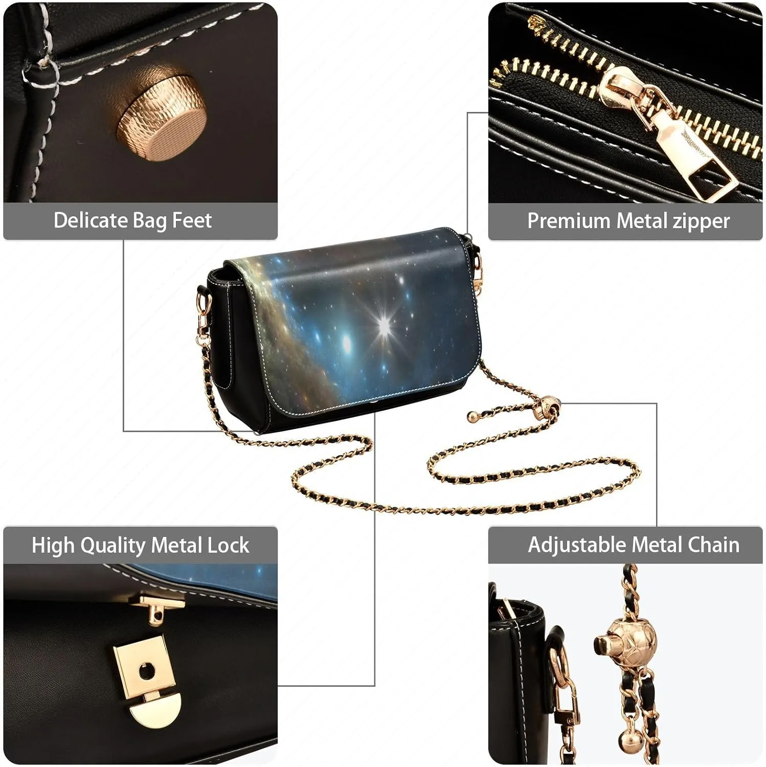 Crossbody Bags for Women Trendy Women's Black Shoulder Bag Small PU Leather Flap Cross Body Bag Handbags