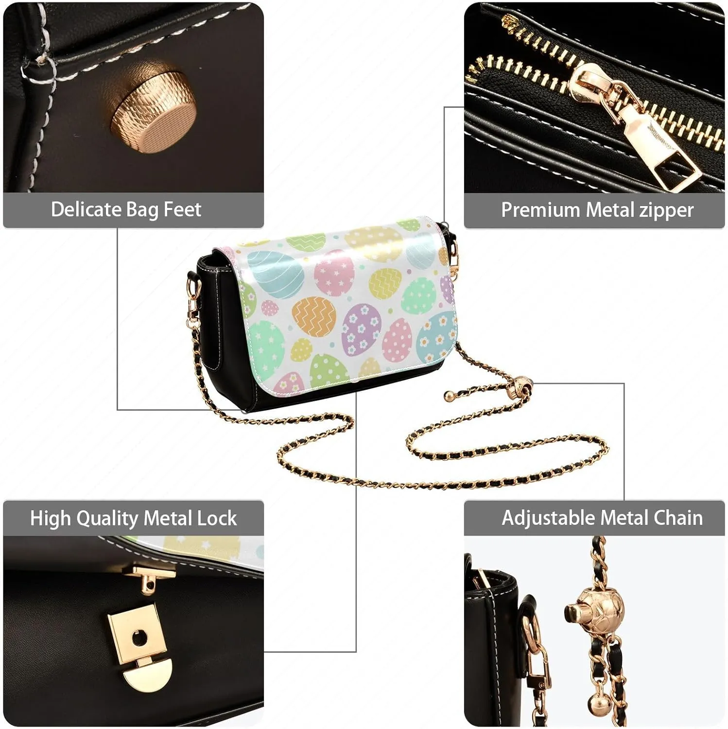 Crossbody Bags for Women Trendy Women's Black Shoulder Bag Small PU Leather Flap Cross Body Bag Handbags