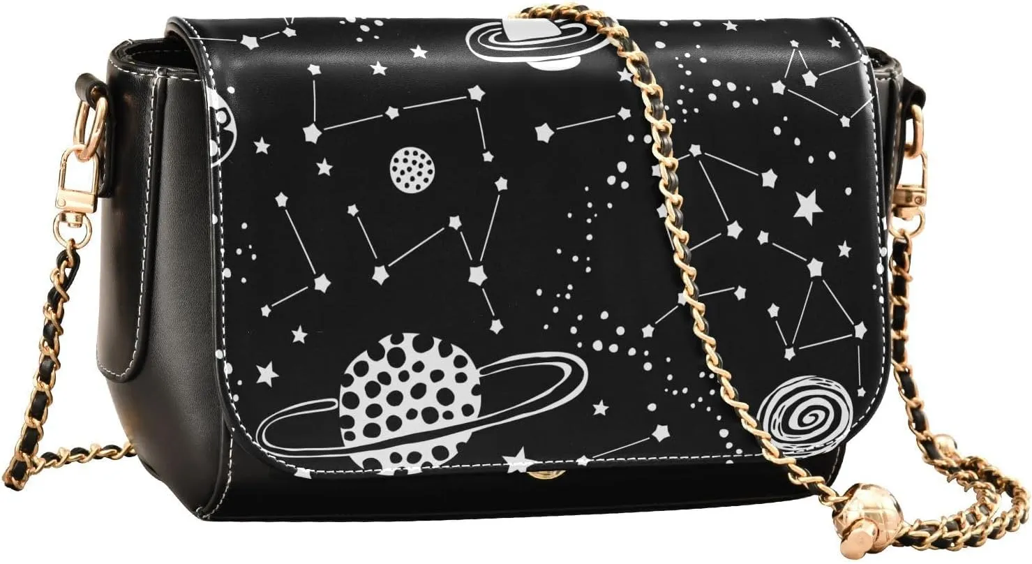 Crossbody Bags for Women Trendy Women's Black Shoulder Bag Small PU Leather Flap Cross Body Bag Handbags