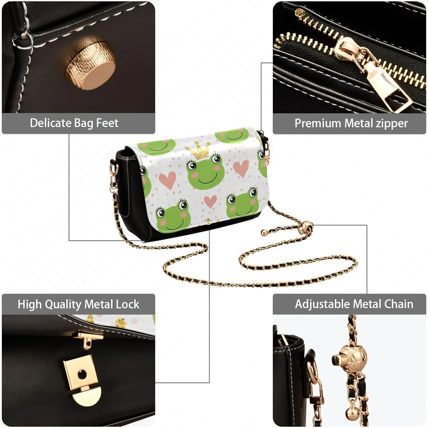 Crossbody Bags for Women Trendy Women's Black Shoulder Bag Small PU Leather Flap Cross Body Bag Handbags