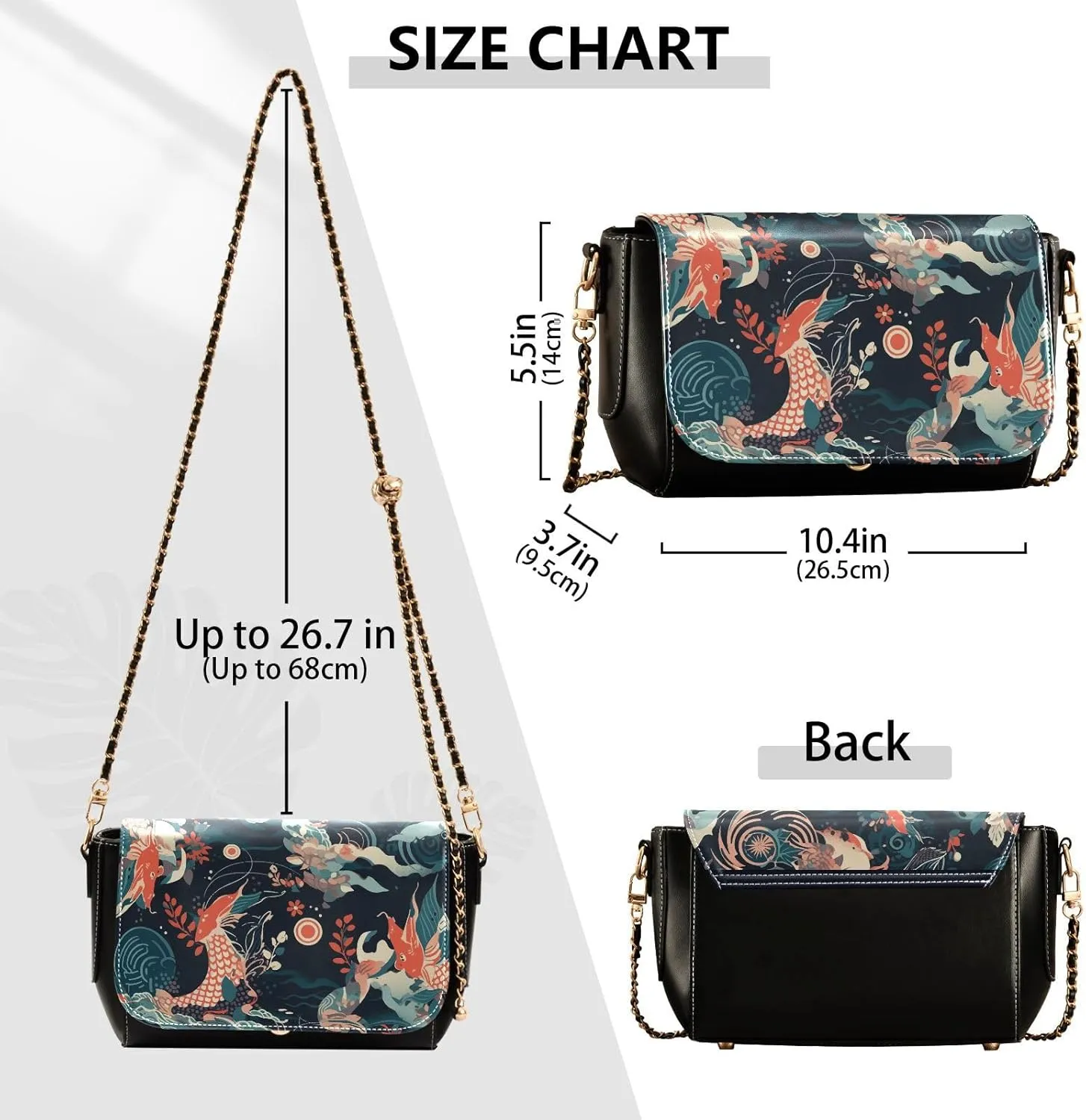 Crossbody Bags for Women Trendy Women's Black Shoulder Bag Small PU Leather Flap Cross Body Bag Handbags