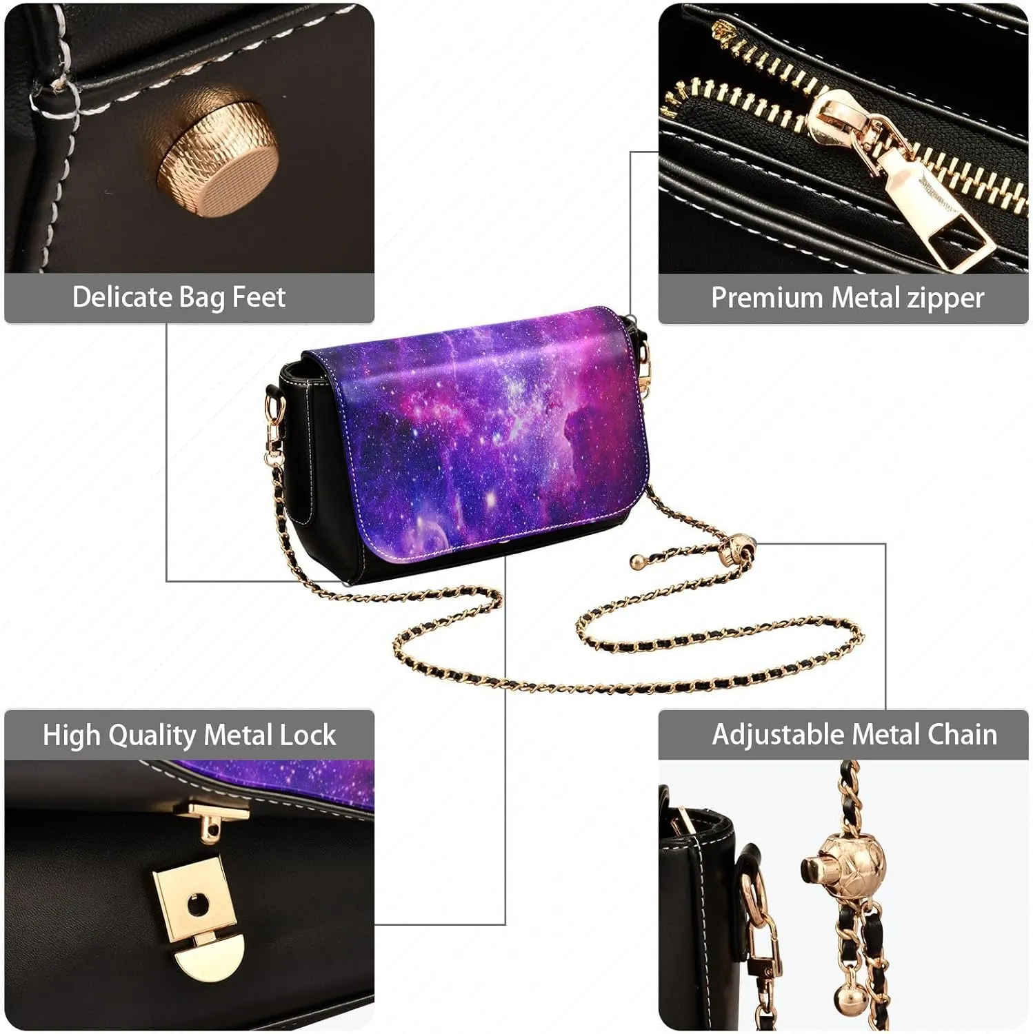 Crossbody Bags for Women Trendy Women's Black Shoulder Bag Small PU Leather Flap Cross Body Bag Handbags