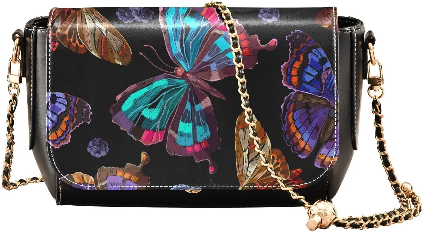 Crossbody Bags for Women Trendy Women's Black Shoulder Bag Small PU Leather Flap Cross Body Bag Handbags