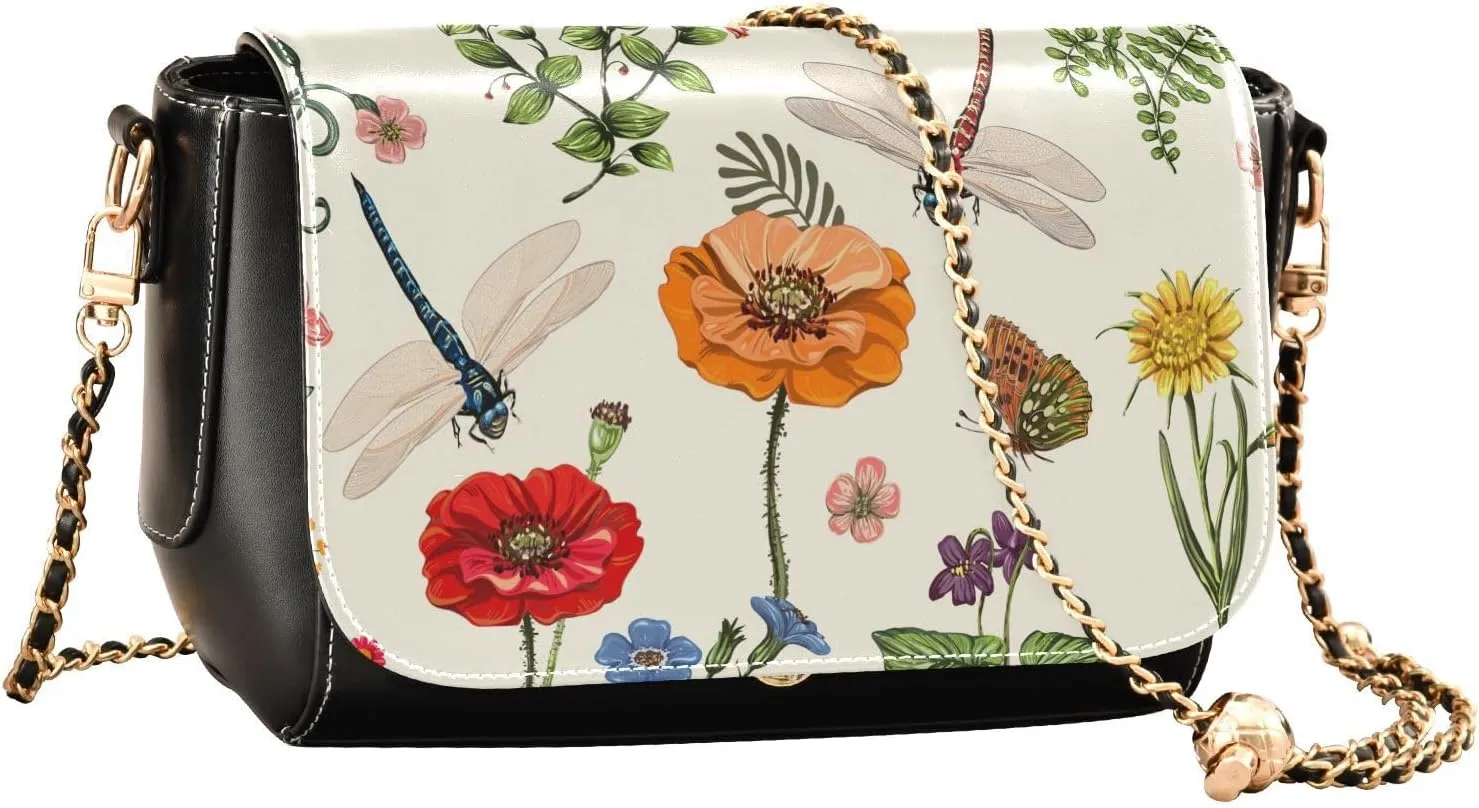 Crossbody Bags for Women Trendy Women's Black Shoulder Bag Small PU Leather Flap Cross Body Bag Handbags