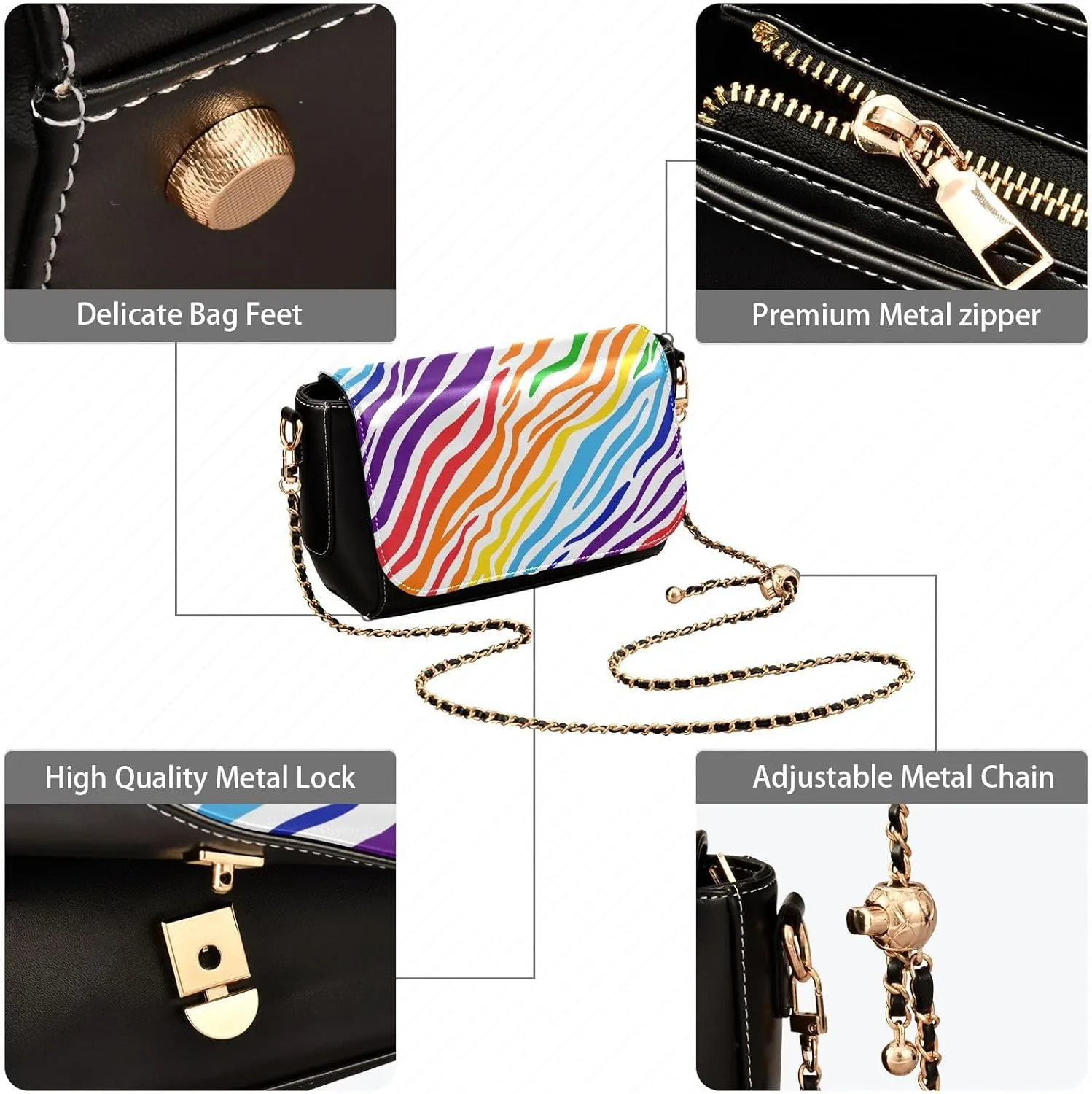 Crossbody Bags for Women Trendy Women's Black Shoulder Bag Small PU Leather Flap Cross Body Bag Handbags
