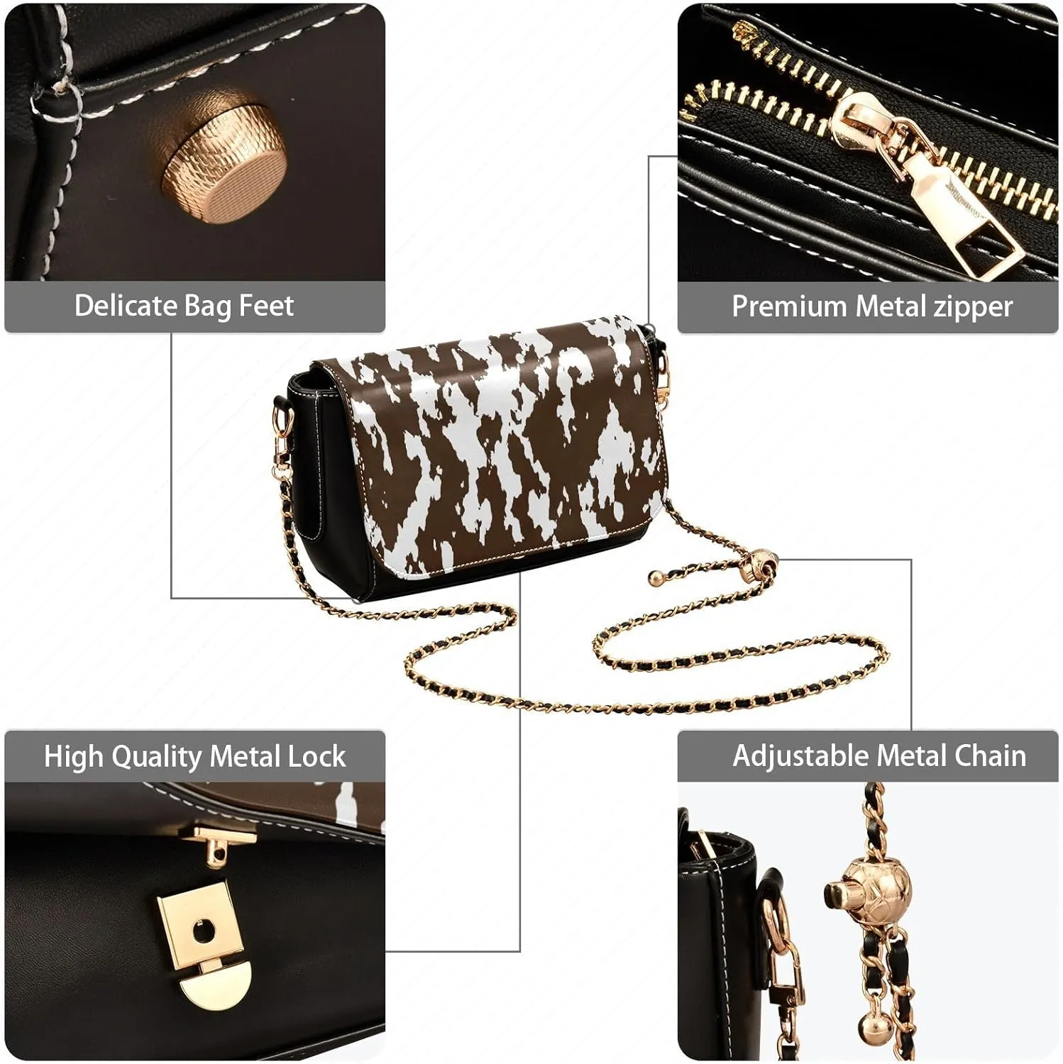 Crossbody Bags for Women Trendy Women's Black Shoulder Bag Small PU Leather Flap Cross Body Bag Handbags