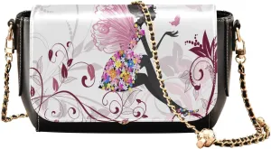 Crossbody Bags for Women Trendy Women's Black Shoulder Bag Small PU Leather Flap Cross Body Bag Handbags