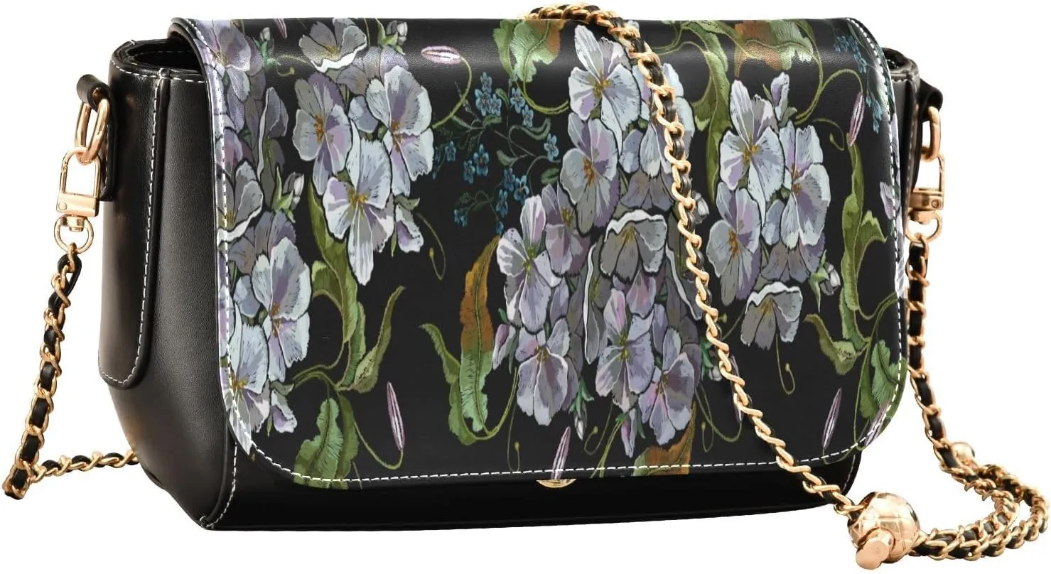 Crossbody Bags for Women Trendy Women's Black Shoulder Bag Small PU Leather Flap Cross Body Bag Handbags