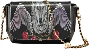 Crossbody Bags for Women Trendy Women's Black Shoulder Bag Small PU Leather Flap Cross Body Bag Handbags