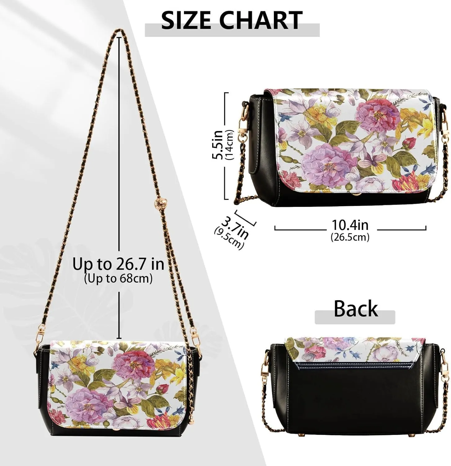 Crossbody Bags for Women Trendy Women's Black Shoulder Bag Small PU Leather Flap Cross Body Bag Handbags