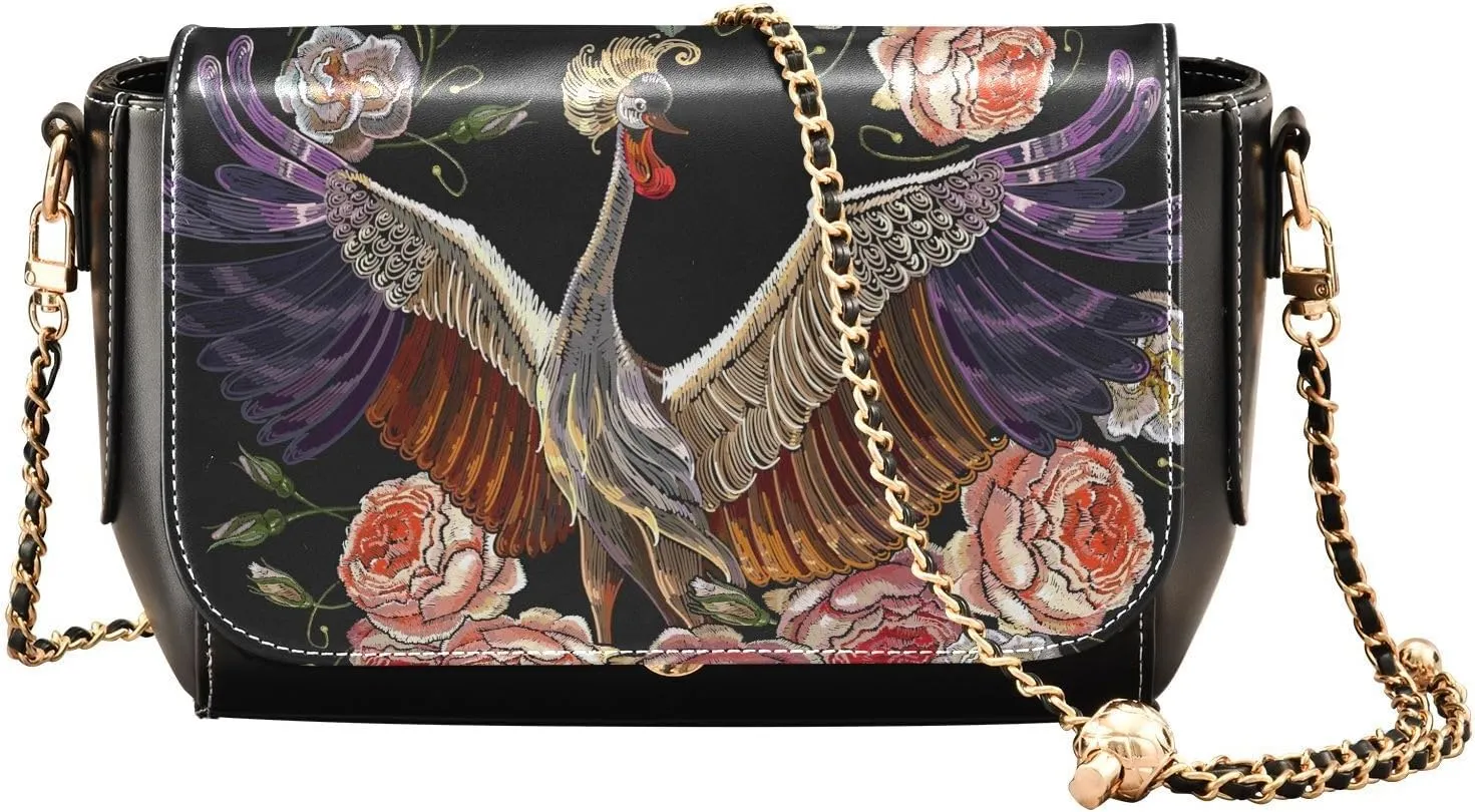 Crossbody Bags for Women Trendy Women's Black Shoulder Bag Small PU Leather Flap Cross Body Bag Handbags