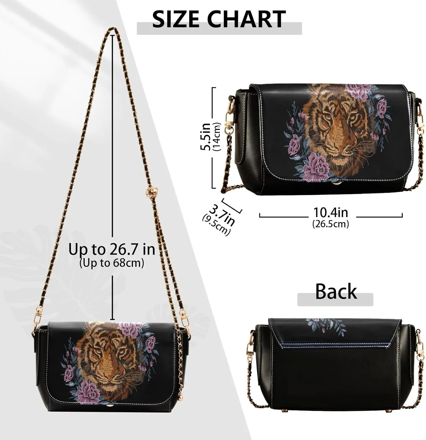 Crossbody Bags for Women Trendy Women's Black Shoulder Bag Small PU Leather Flap Cross Body Bag Handbags