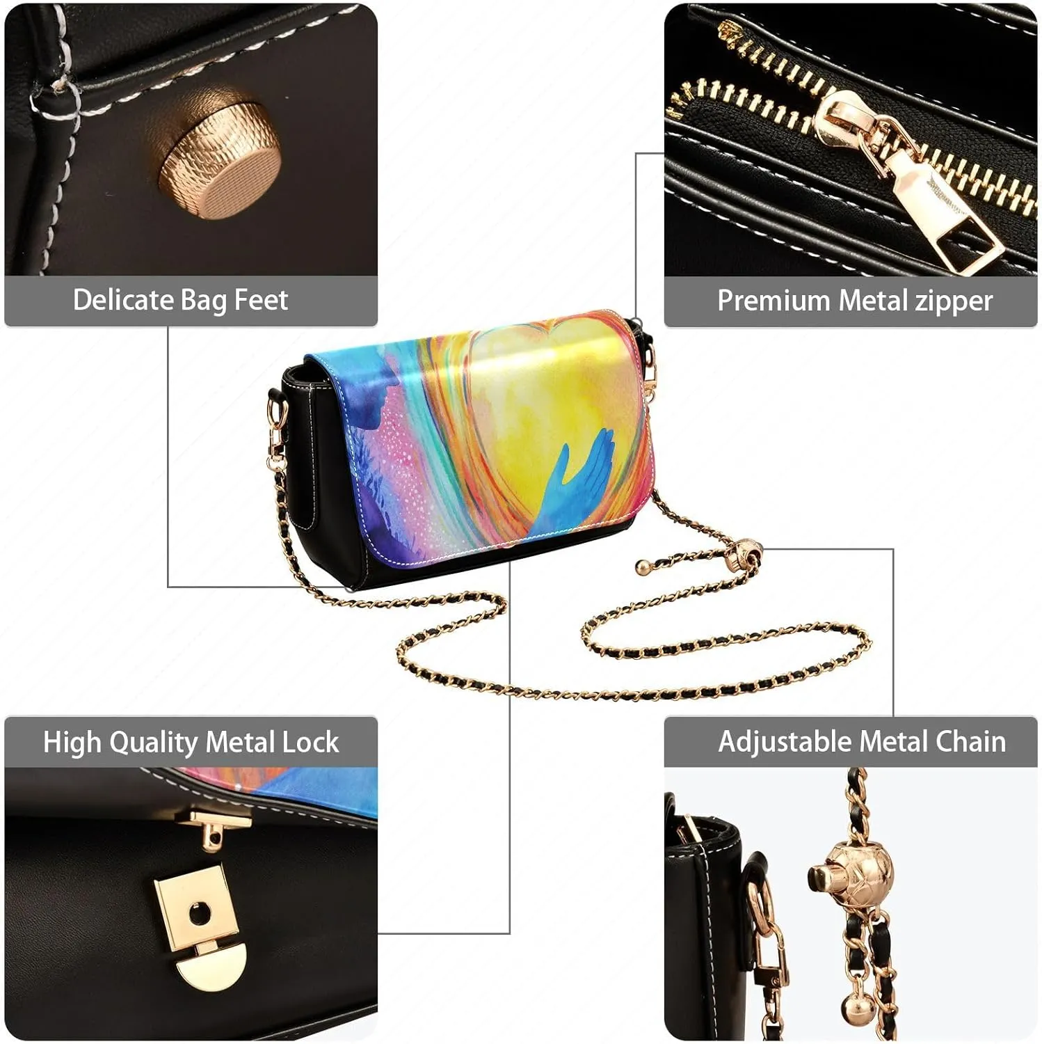 Crossbody Bags for Women Trendy Women's Black Shoulder Bag Small PU Leather Flap Cross Body Bag Handbags