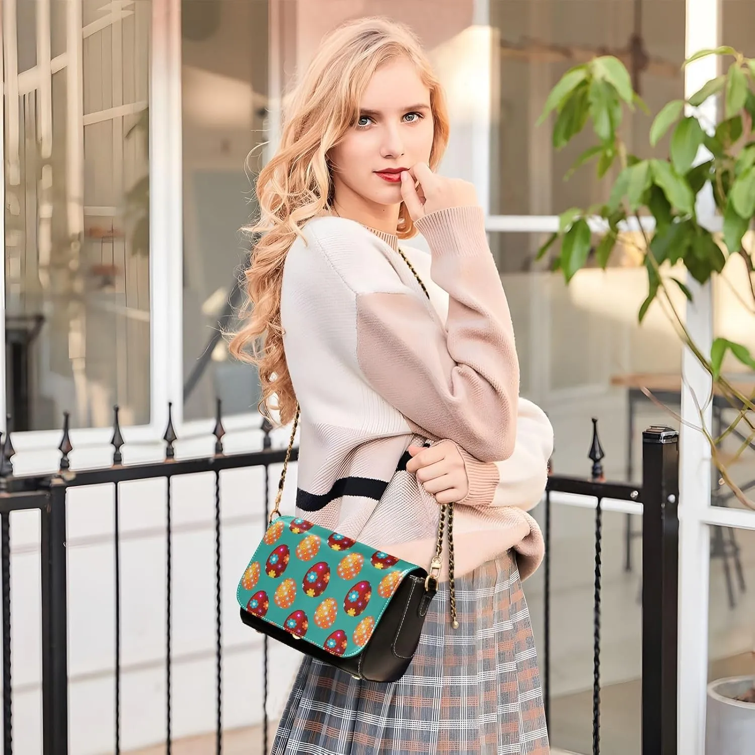 Crossbody Bags for Women Trendy Women's Black Shoulder Bag Small PU Leather Flap Cross Body Bag Handbags