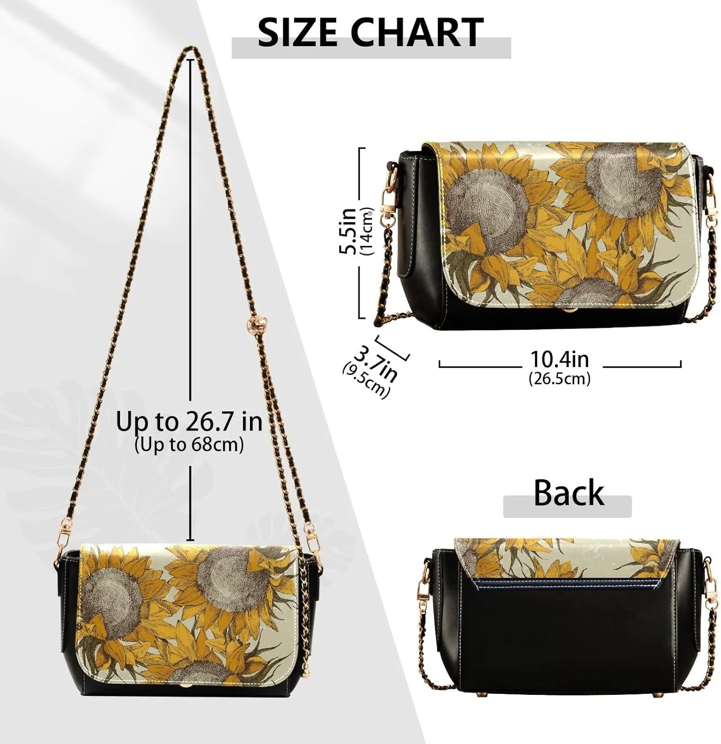 Crossbody Bags for Women Trendy Women's Black Shoulder Bag Small PU Leather Flap Cross Body Bag Handbags