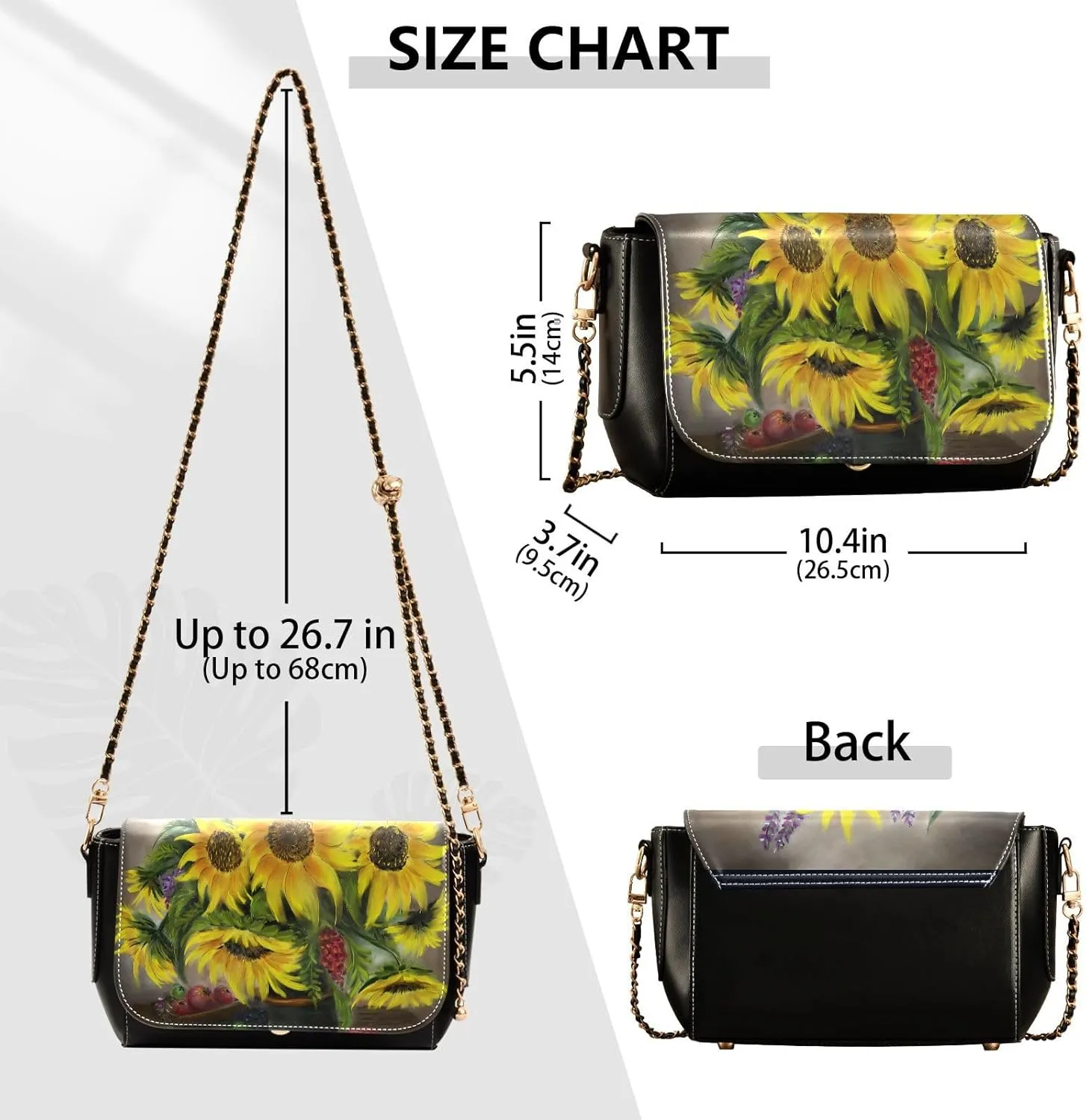Crossbody Bags for Women Trendy Women's Black Shoulder Bag Small PU Leather Flap Cross Body Bag Handbags