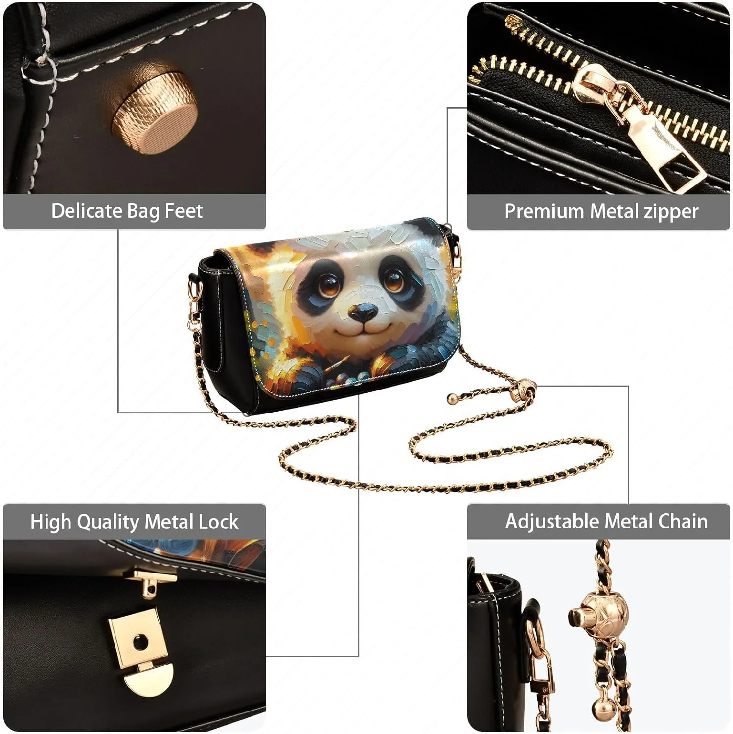 Crossbody Bags for Women Trendy Women's Black Shoulder Bag Small PU Leather Flap Cross Body Bag Handbags