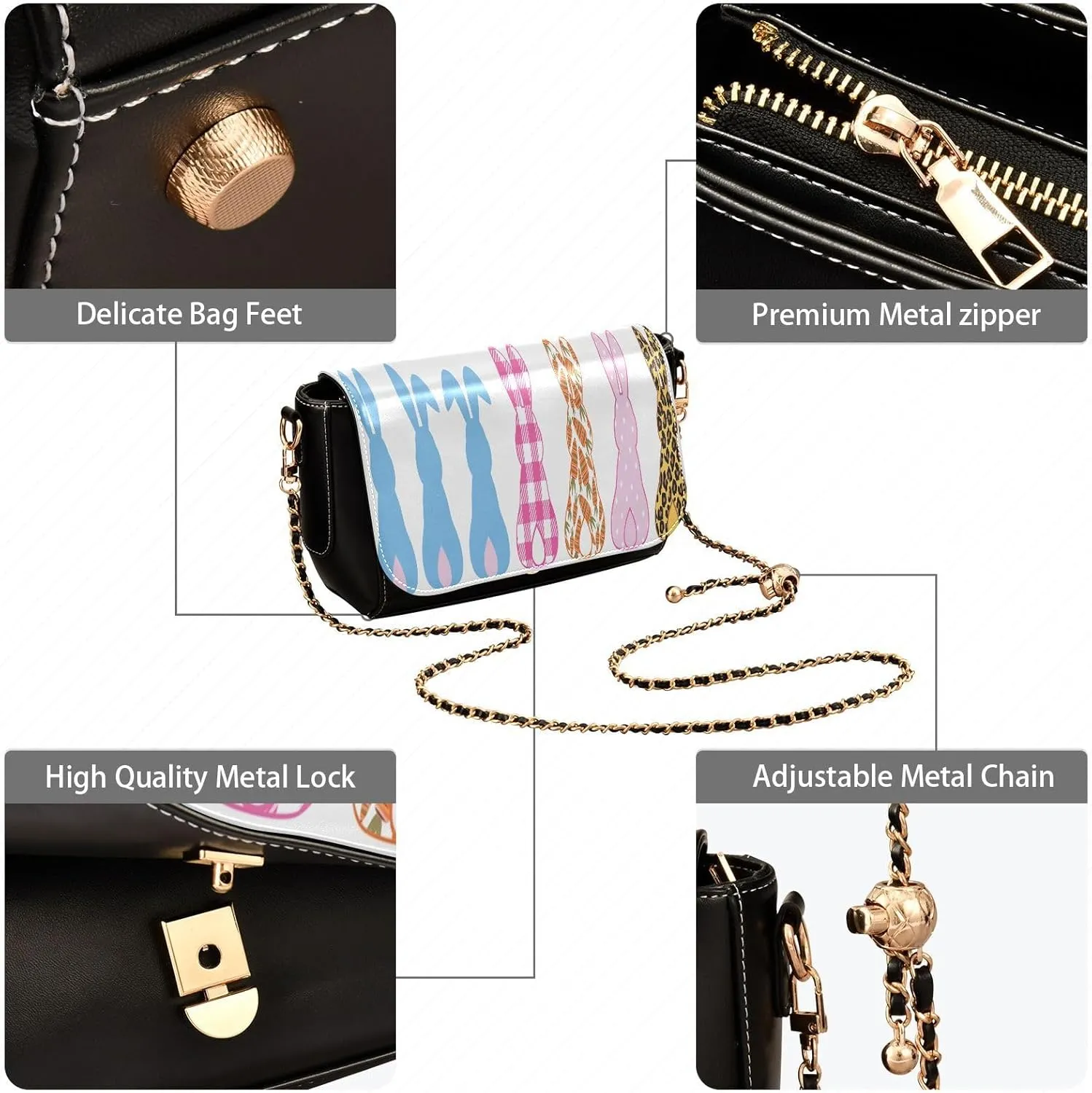 Crossbody Bags for Women Trendy Women's Black Shoulder Bag Small PU Leather Flap Cross Body Bag Handbags