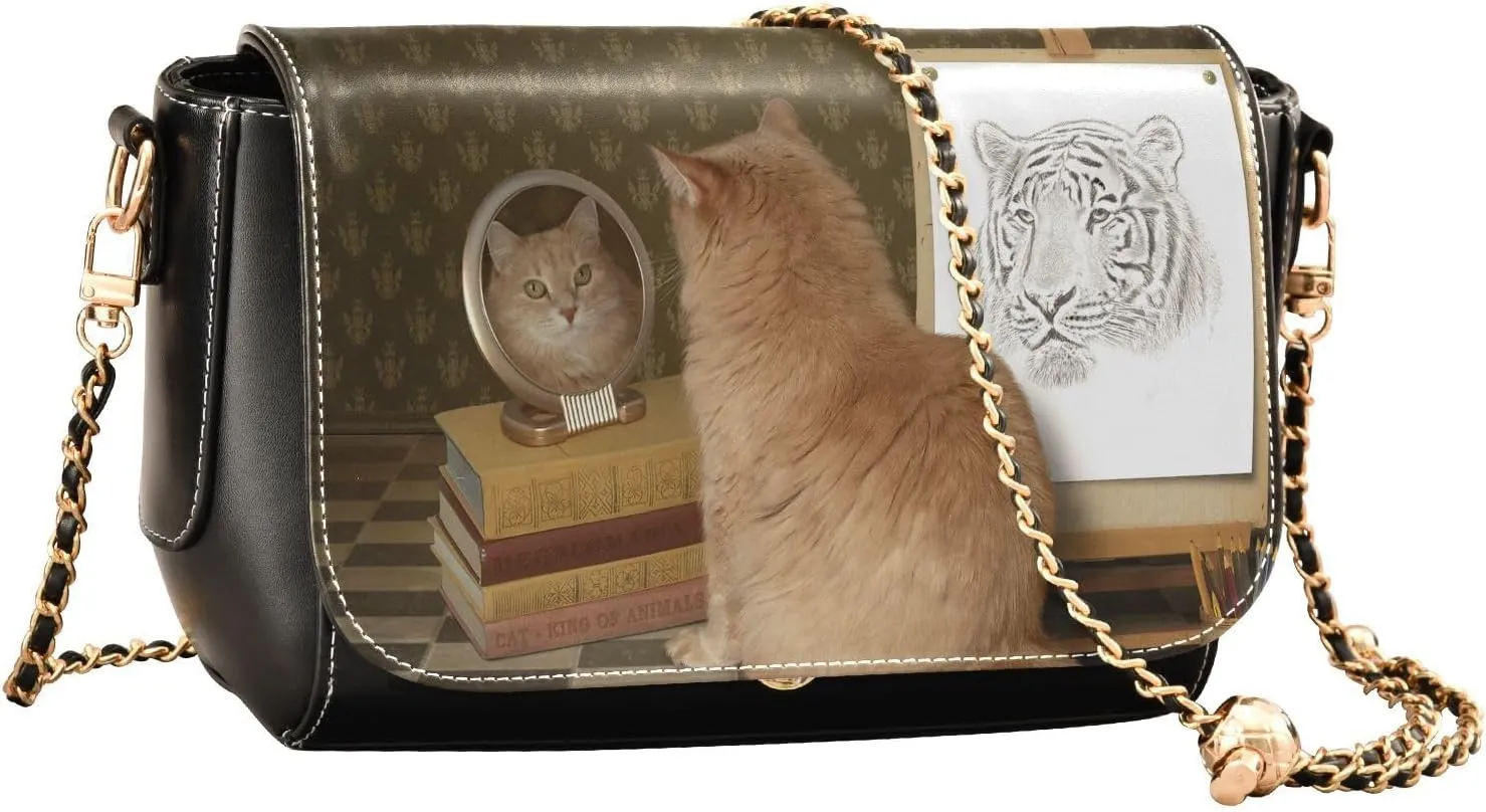 Crossbody Bags for Women Trendy Women's Black Shoulder Bag Small PU Leather Flap Cross Body Bag Handbags