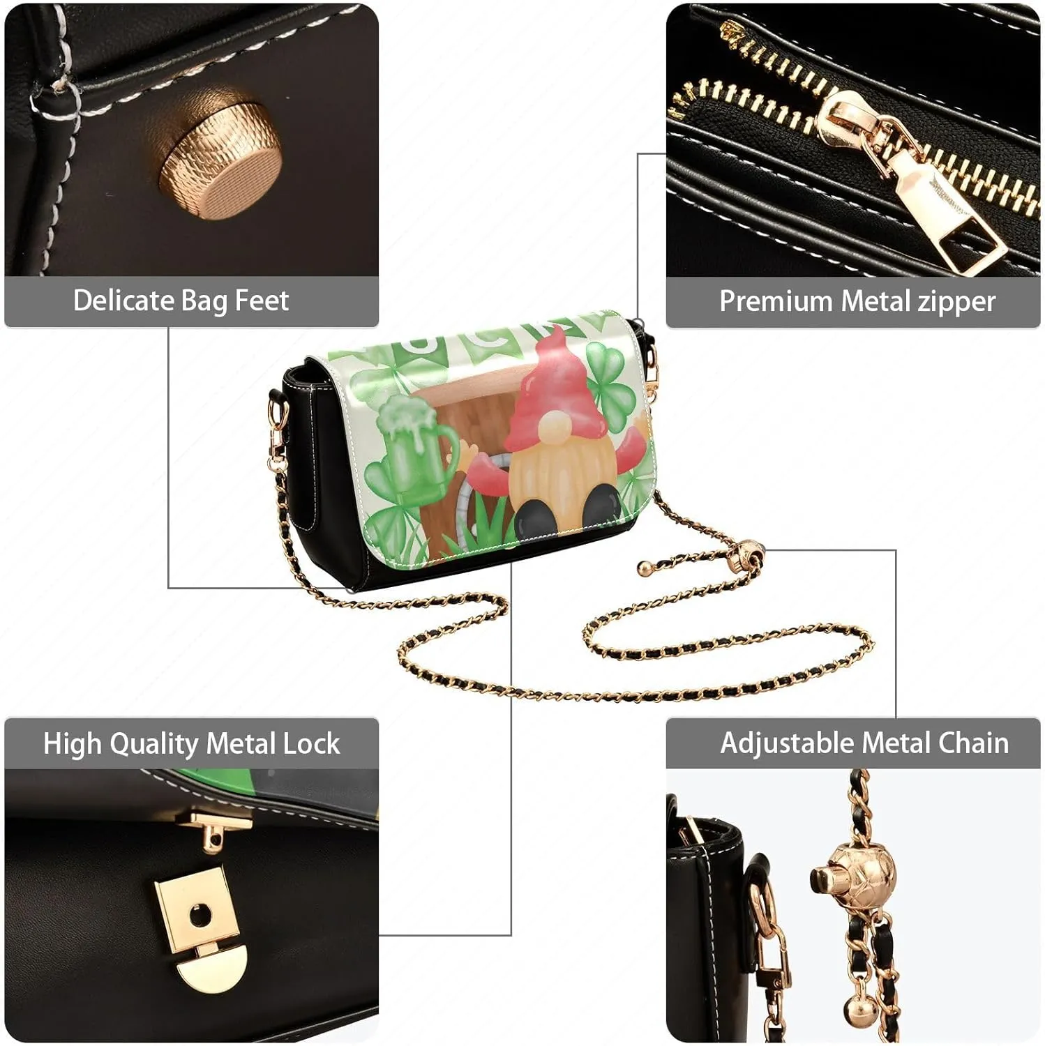 Crossbody Bags for Women Trendy Women's Black Shoulder Bag Small PU Leather Flap Cross Body Bag Handbags