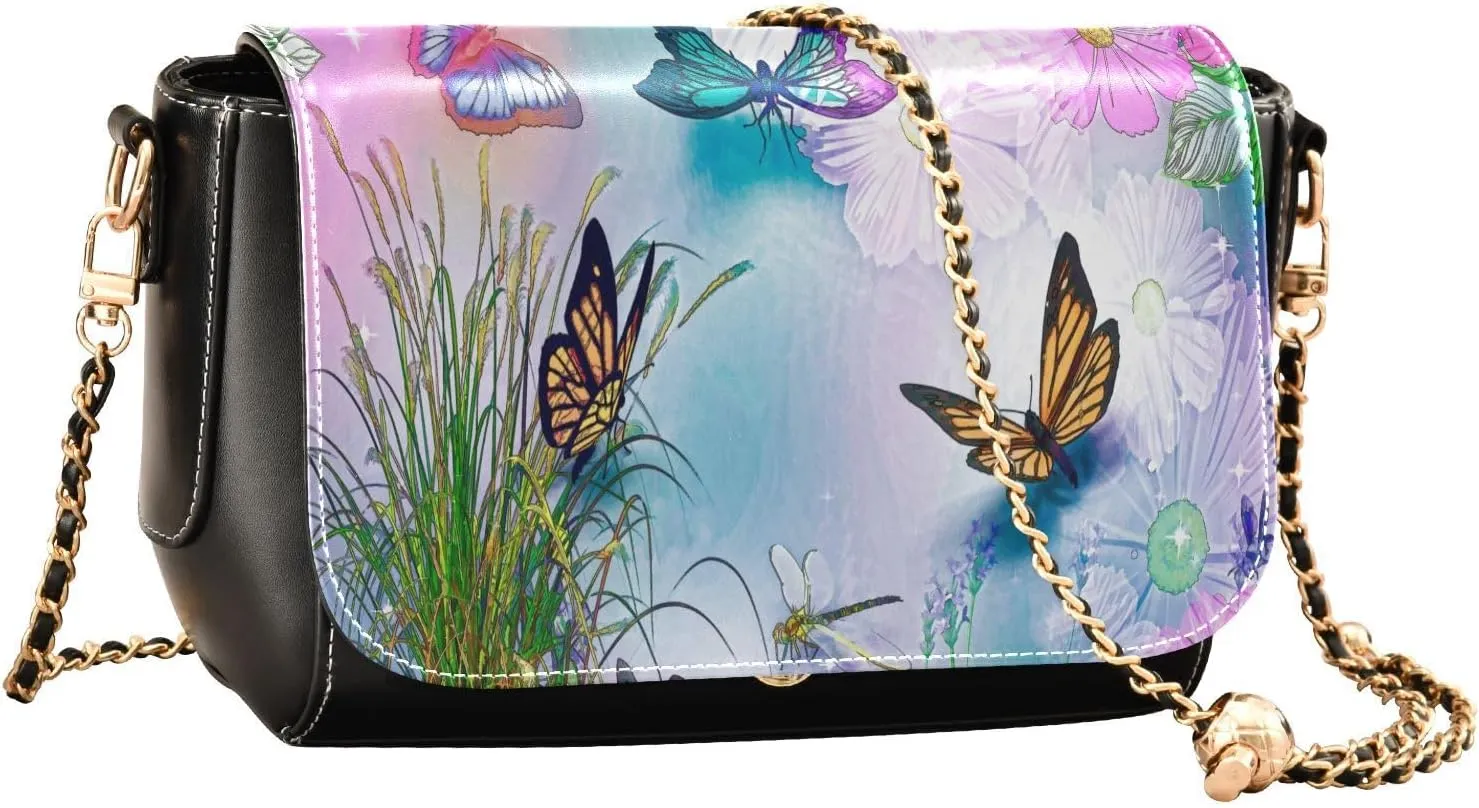 Crossbody Bags for Women Trendy Women's Black Shoulder Bag Small PU Leather Flap Cross Body Bag Handbags