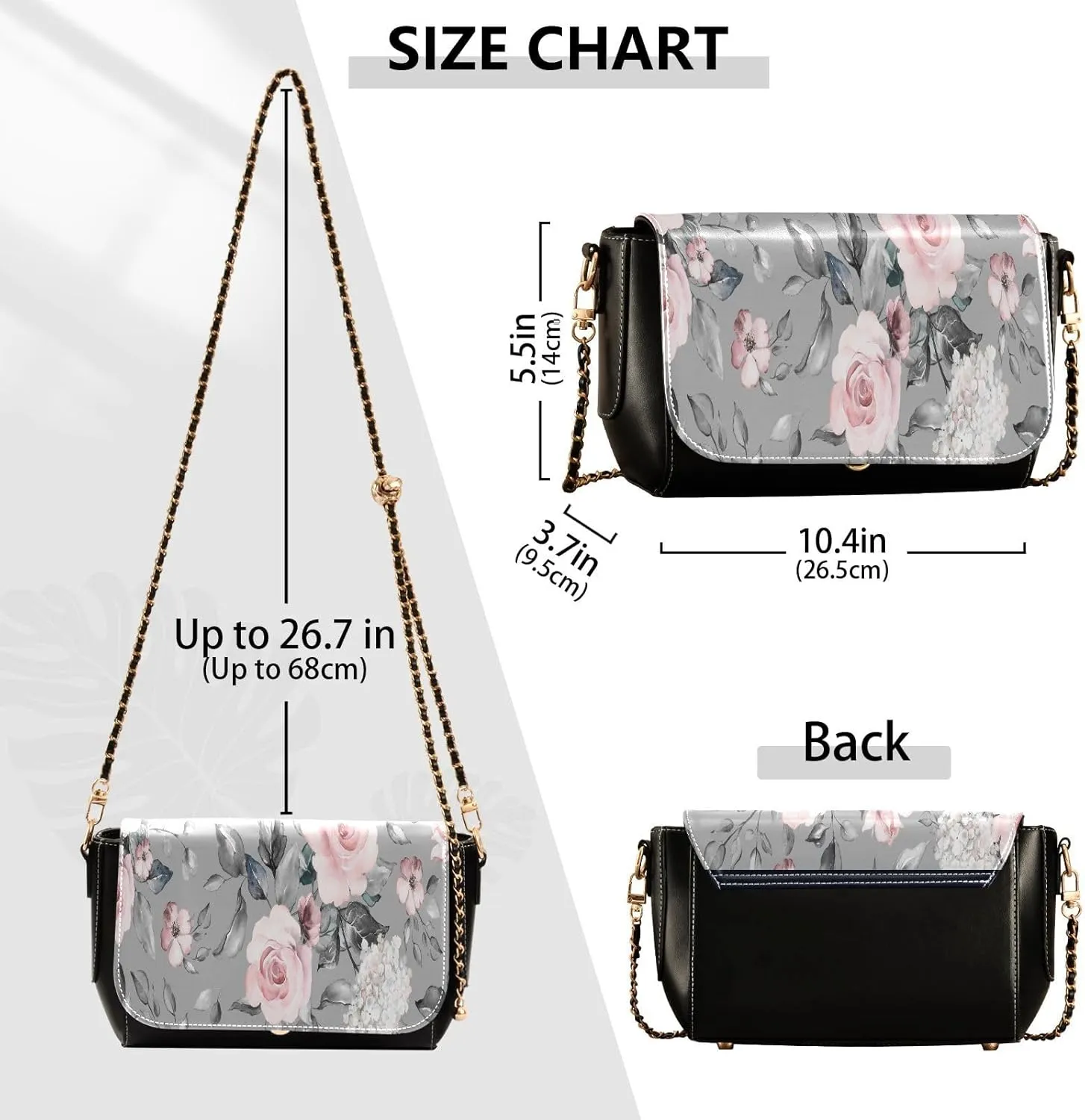 Crossbody Bags for Women Trendy Women's Black Shoulder Bag Small PU Leather Flap Cross Body Bag Handbags
