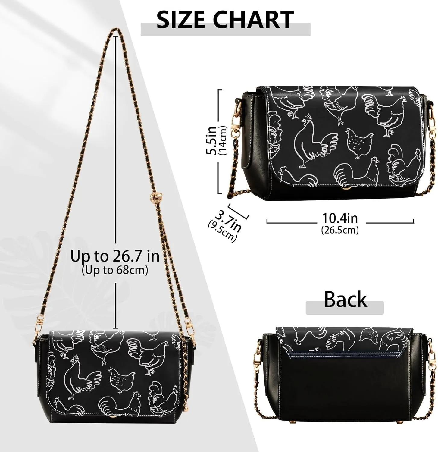 Crossbody Bags for Women Trendy Women's Black Shoulder Bag Small PU Leather Flap Cross Body Bag Handbags