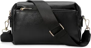 Crossbody Bags for Women Triple Zip Compartment Purses Vegan Leather Shoulder Handbags with Adjustable Shoulder Strap