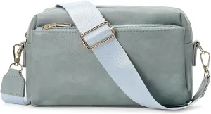 Crossbody Bags for Women Triple Zip Compartment Purses Vegan Leather Shoulder Handbags with Adjustable Shoulder Strap