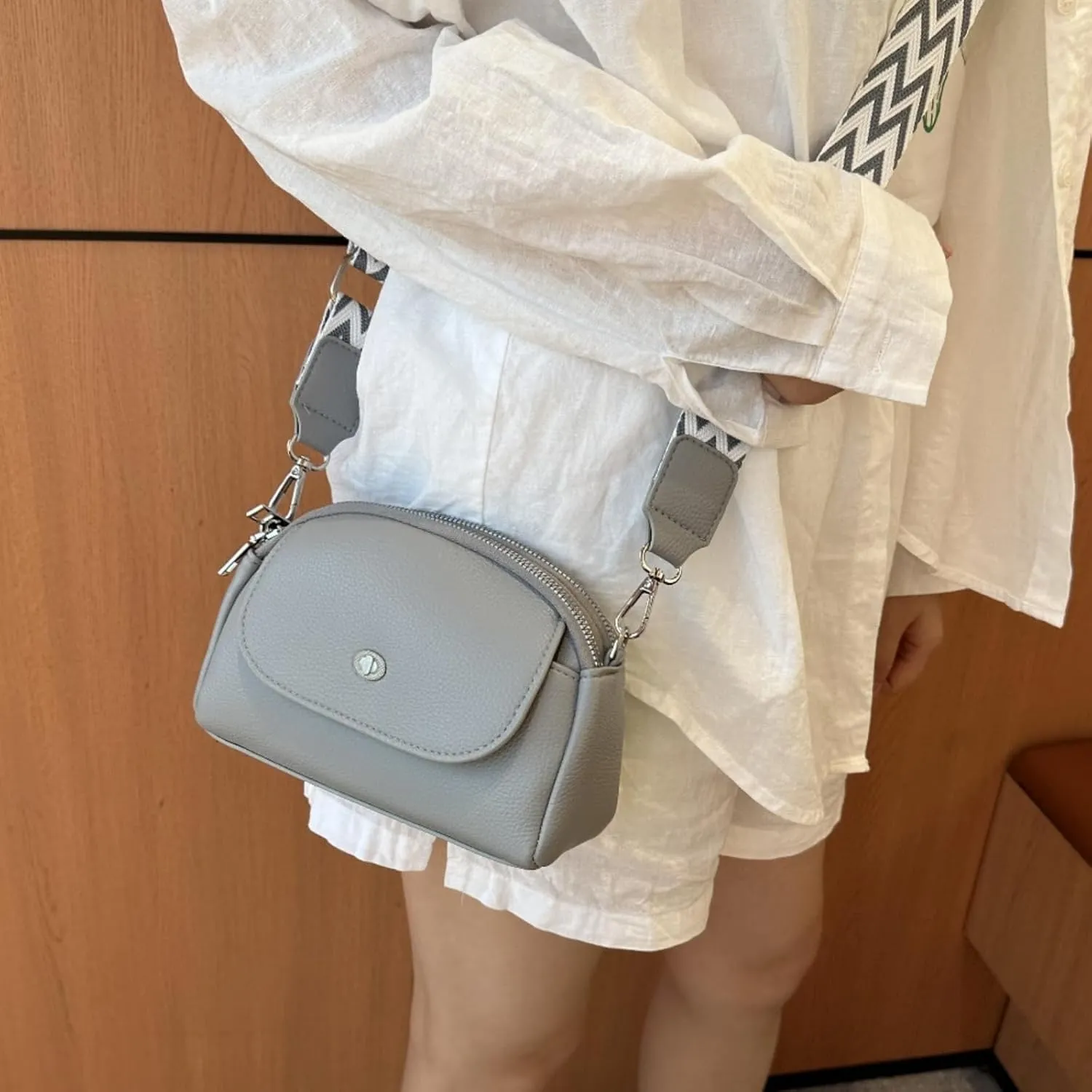 Crossbody Bags for Women, Vegan Leather Crossbody Purses with Wide Strap