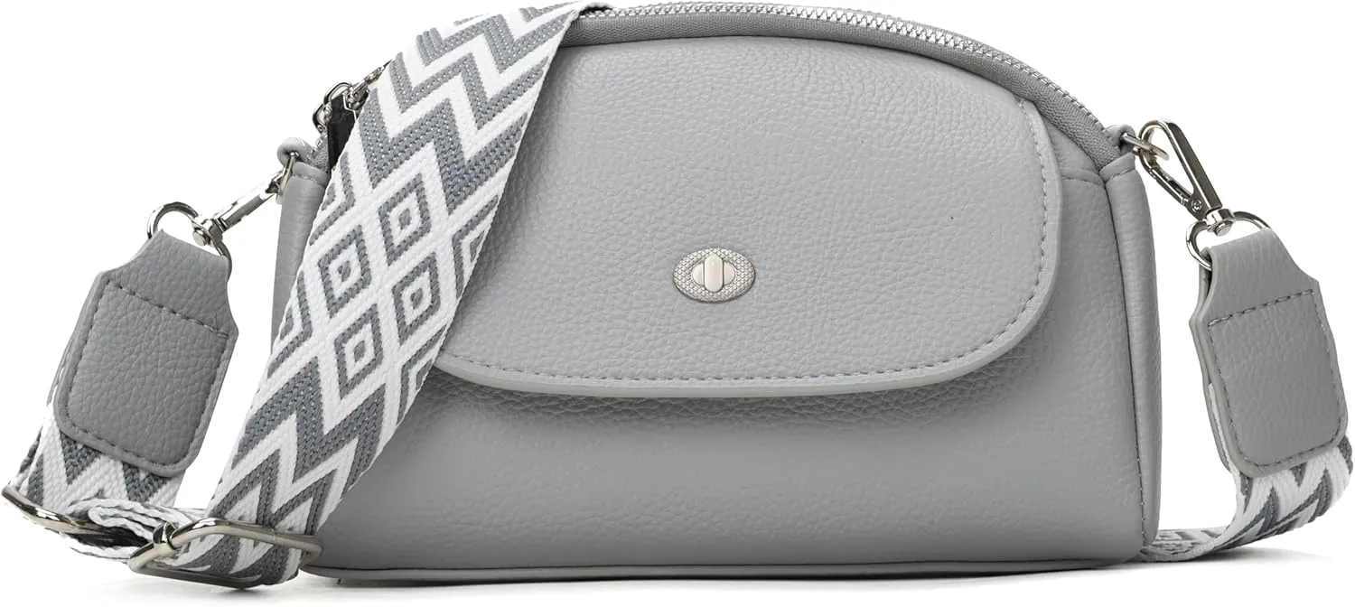 Crossbody Bags for Women, Vegan Leather Crossbody Purses with Wide Strap