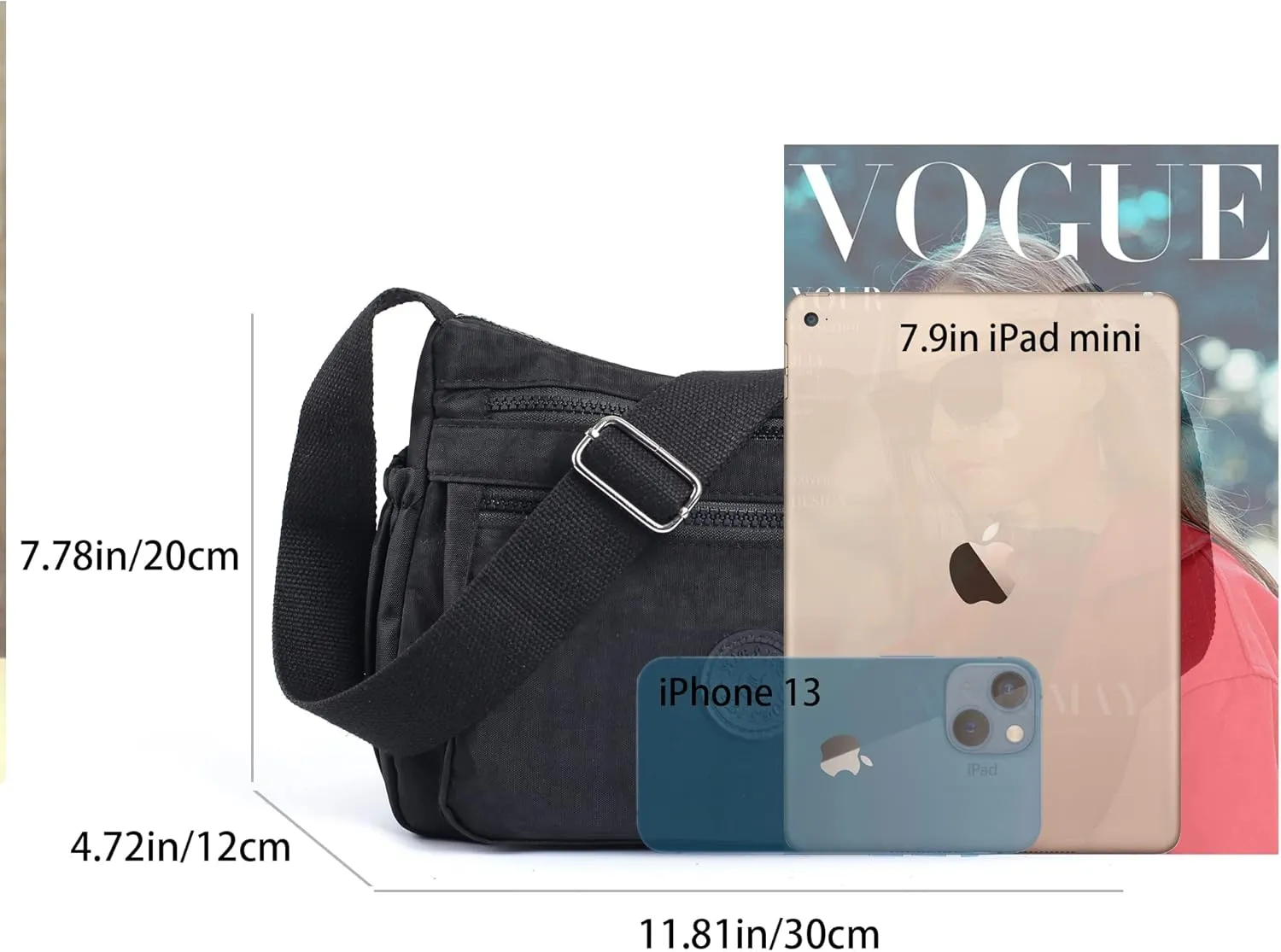 Crossbody Bags for Women Waterproof Tote Bag Casual Nylon Purse Handbag RFID Lightweight Messenger Bag