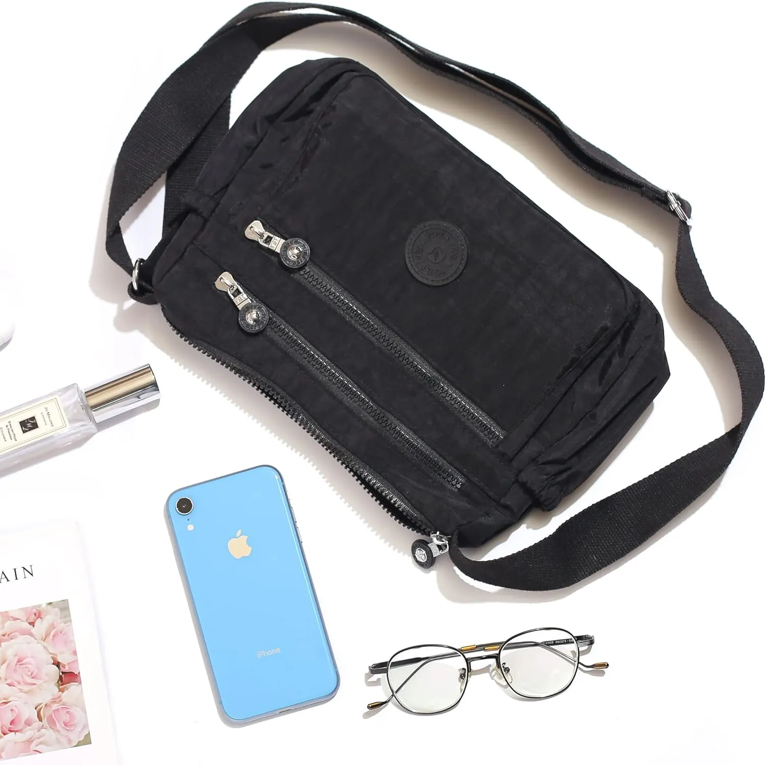 Crossbody Bags for Women Waterproof Tote Bag Casual Nylon Purse Handbag RFID Lightweight Messenger Bag