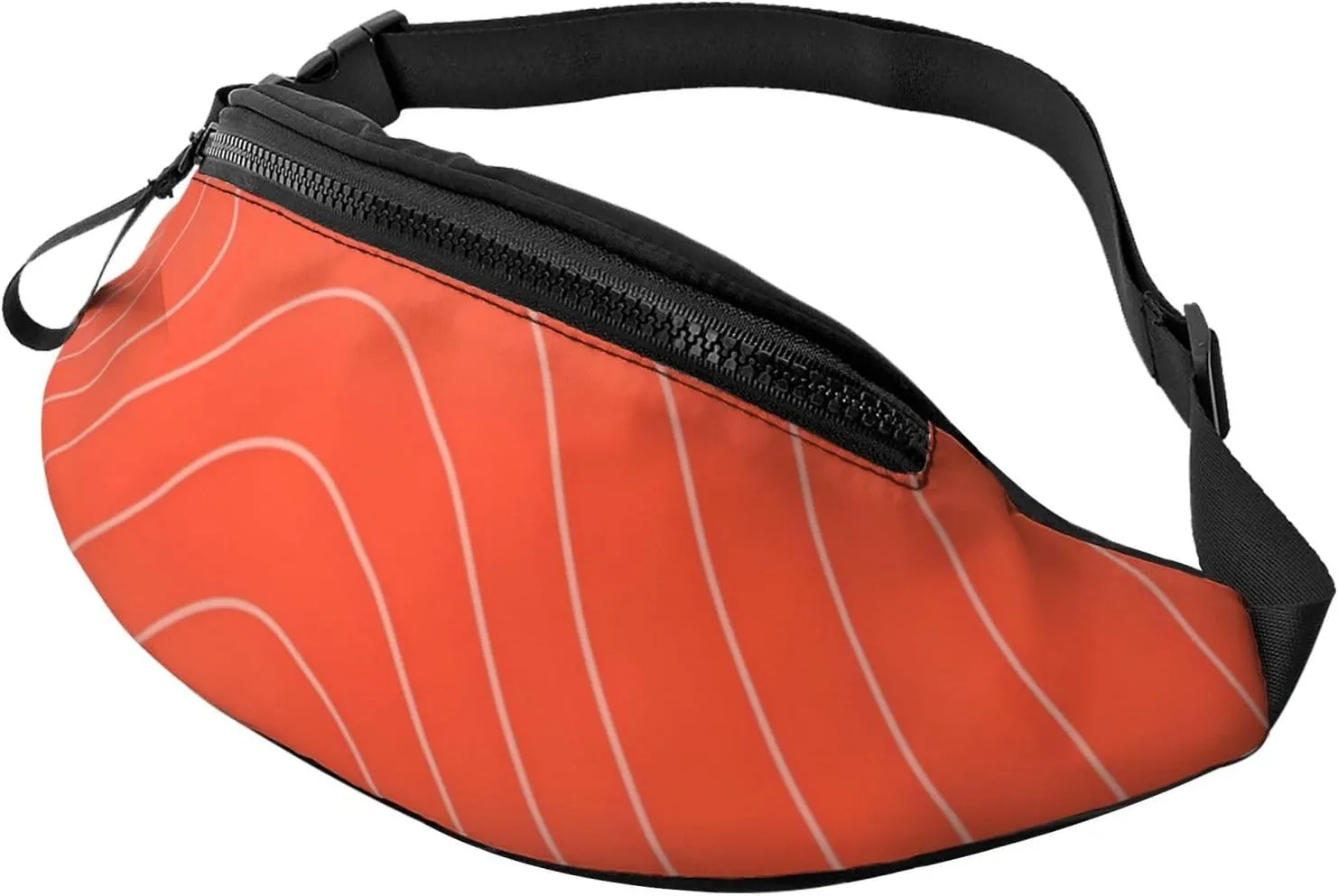 Crossbody Fanny Packs for Women Men - Salmon Fish Meat Running Belt Bag Travel Waist Bag for Women Mens