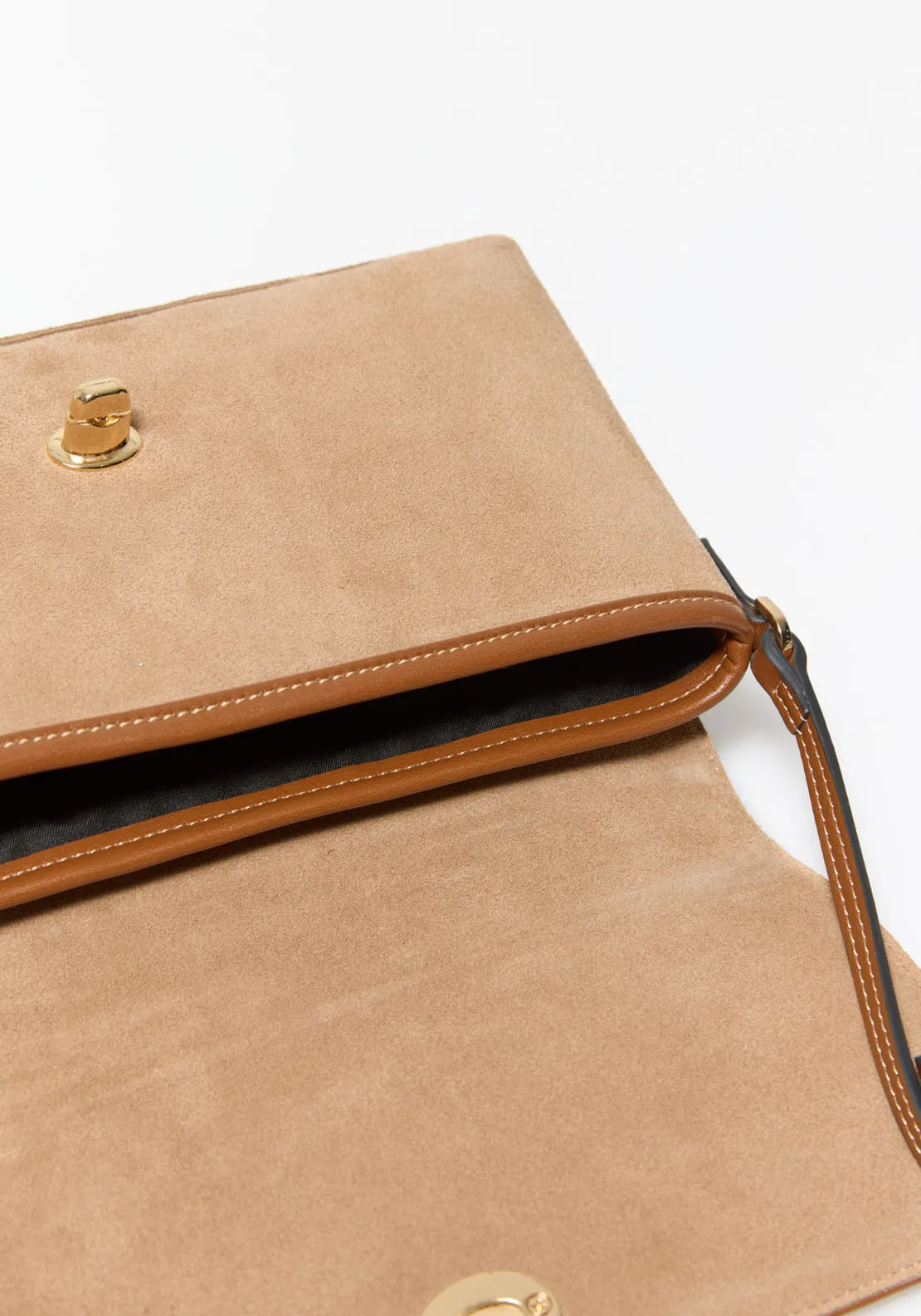 Crossbody Leather Trim - Camel