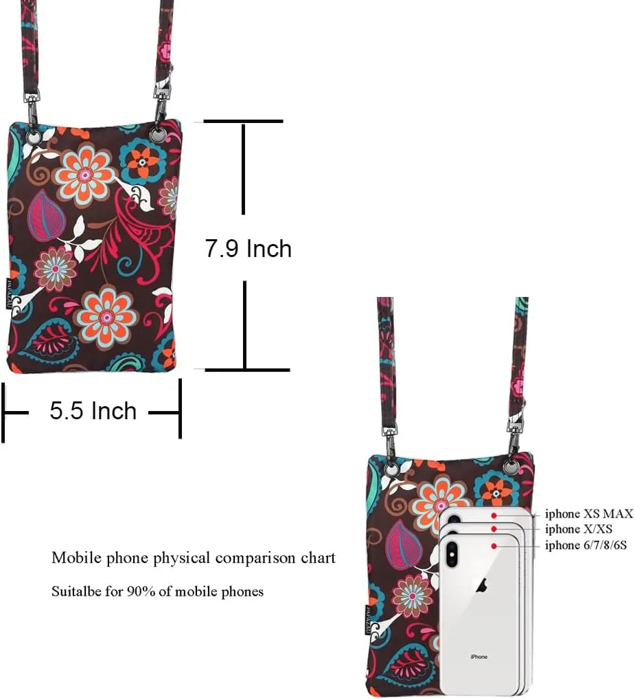 Crossbody Phone Bag Purse RFID Blocking Passport Travel Neck Wallet for Women