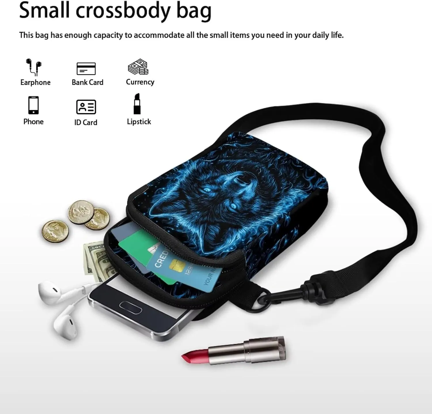 Crossbody Pouch Small Shoulder Bag for Men Travel Messenger Bag