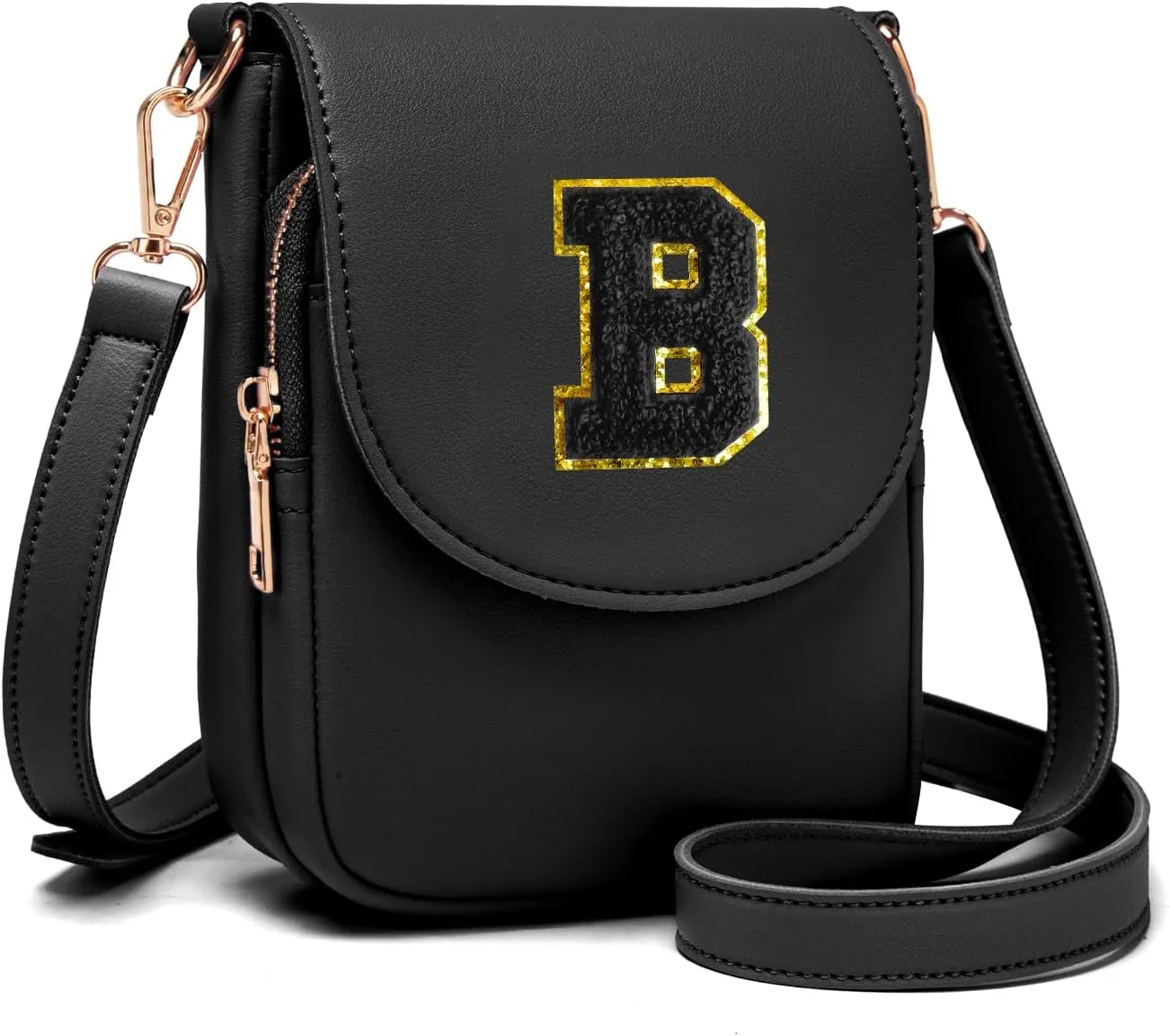 Crossbody Purse for Teen Girls Small Initial Cell Phone Toddler Purse Leather Triple Compartment Crossbody Bags