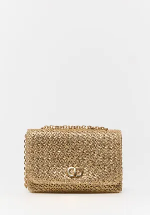 Crossbody Raffia Brooch - Gold