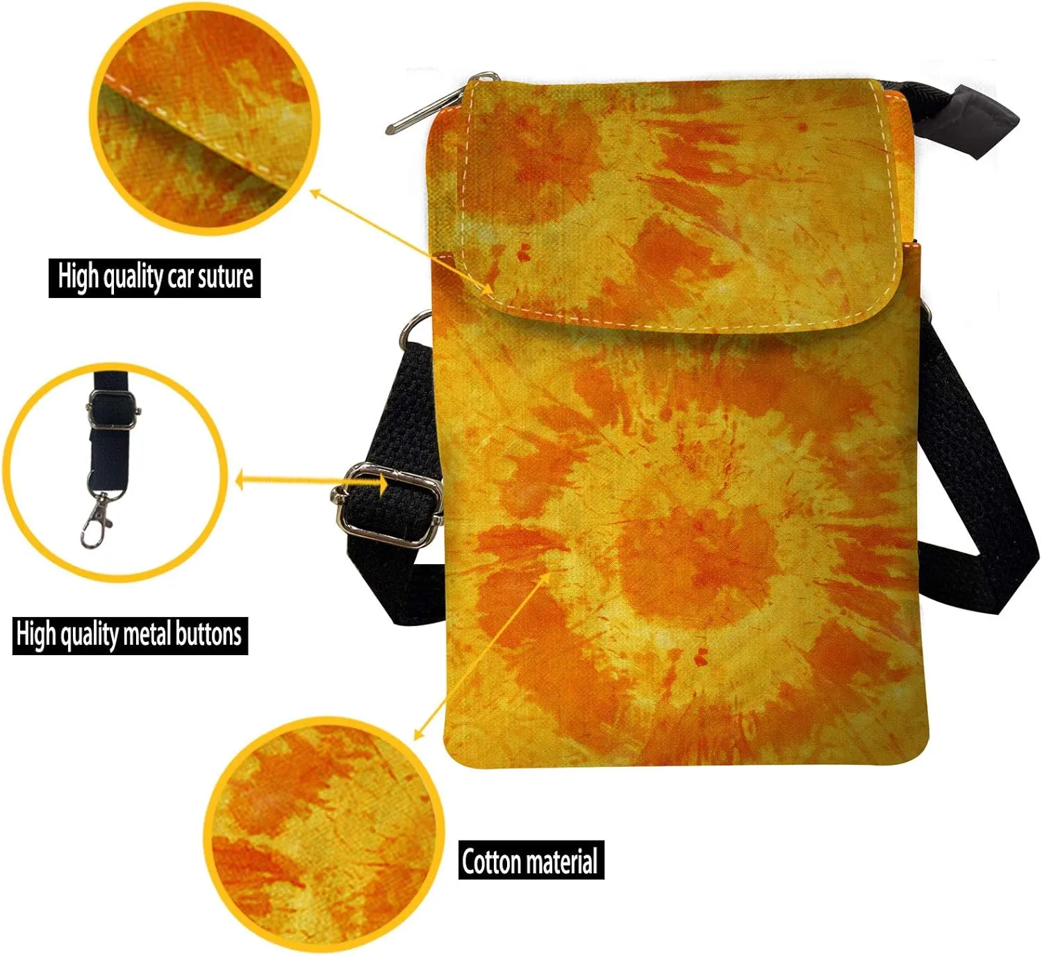 Crossbody Sling Bag for Women Cellphone Storage Purse Multi Pockets Messenger Bag