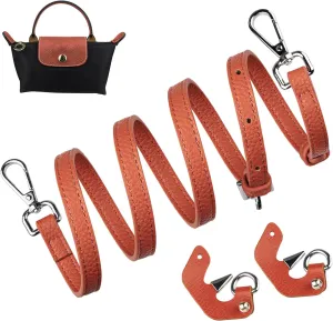 Crossbody Strap Replacement for Longchamp Pouch with Handle Mini Bag Adjustable Conversion Kit for Long Champ(Width:12mm,Color:Orange)