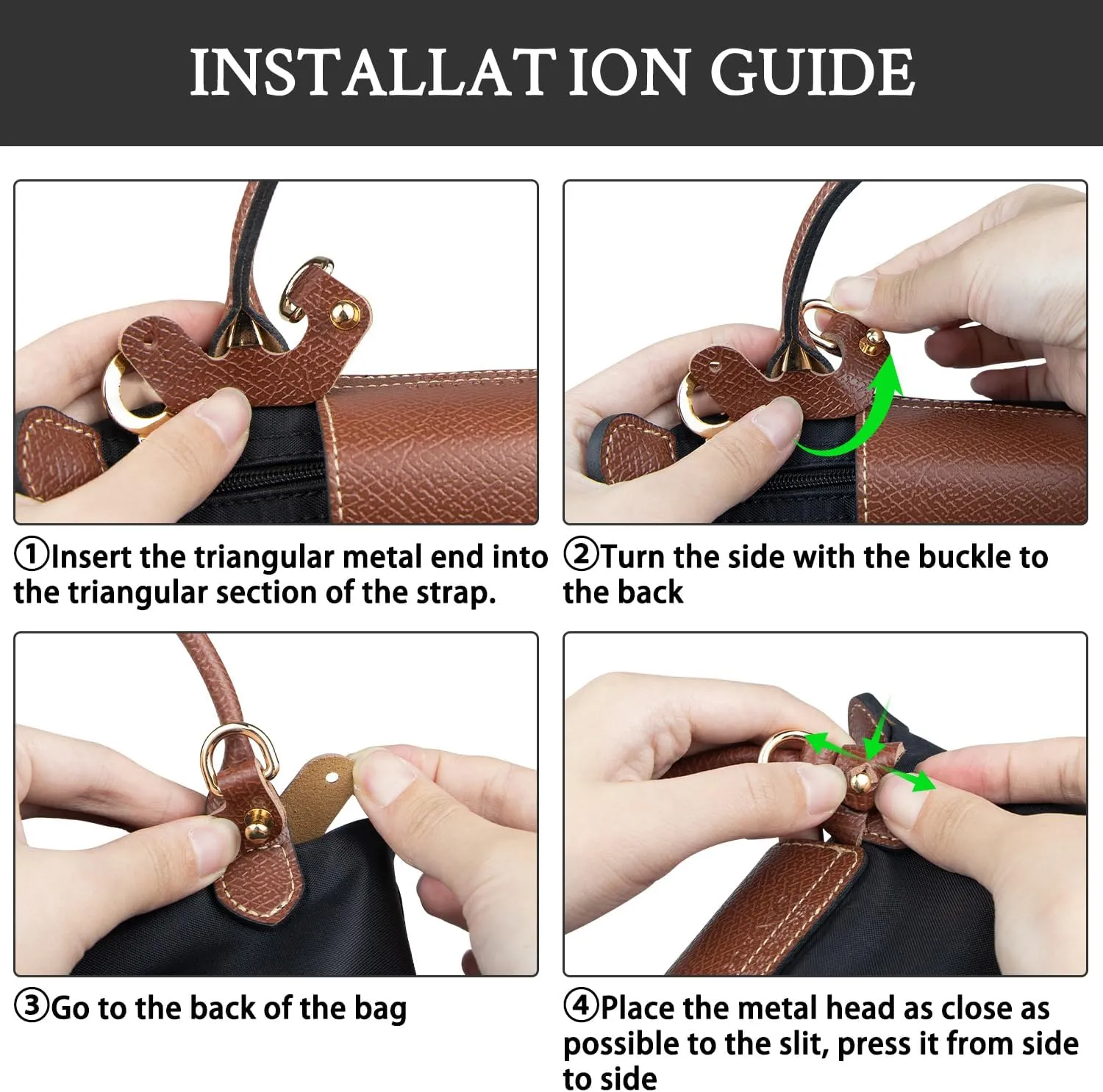 Crossbody Strap Replacement for Longchamp Pouch with Handle Mini Bag Adjustable Conversion Kit for Long Champ(Width:12mm,Color:Orange)