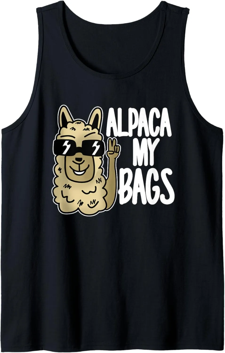 Cute Alpaca My Bags Graphic Llama SayingsDesigner Illustrati Tank Top