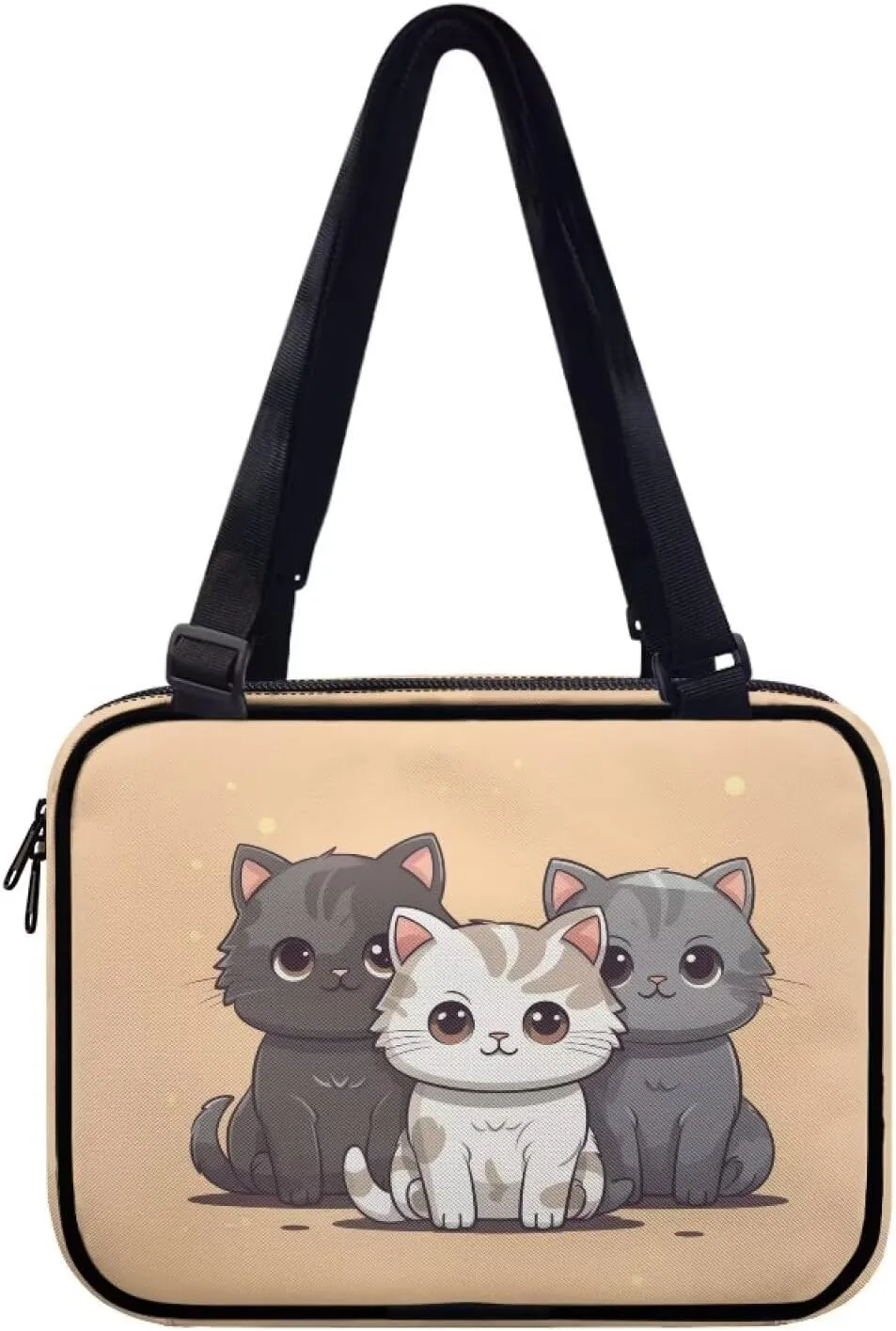 Cute Cat Bible Cover for Women Medium Size Crossbody Bag Carrying Book Case Church Bag Bible Protective Pocket Travel Holiday Weekend Office