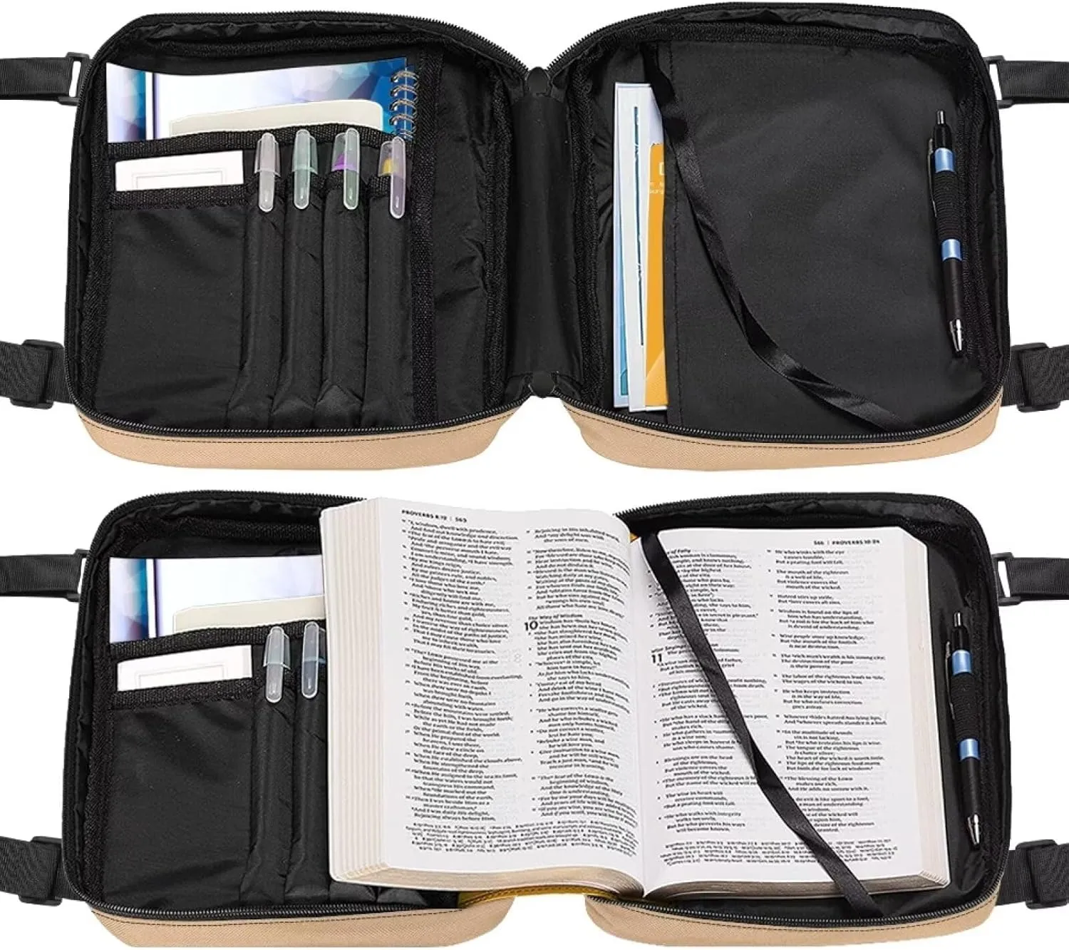 Cute Cat Bible Cover for Women Medium Size Crossbody Bag Carrying Book Case Church Bag Bible Protective Pocket Travel Holiday Weekend Office