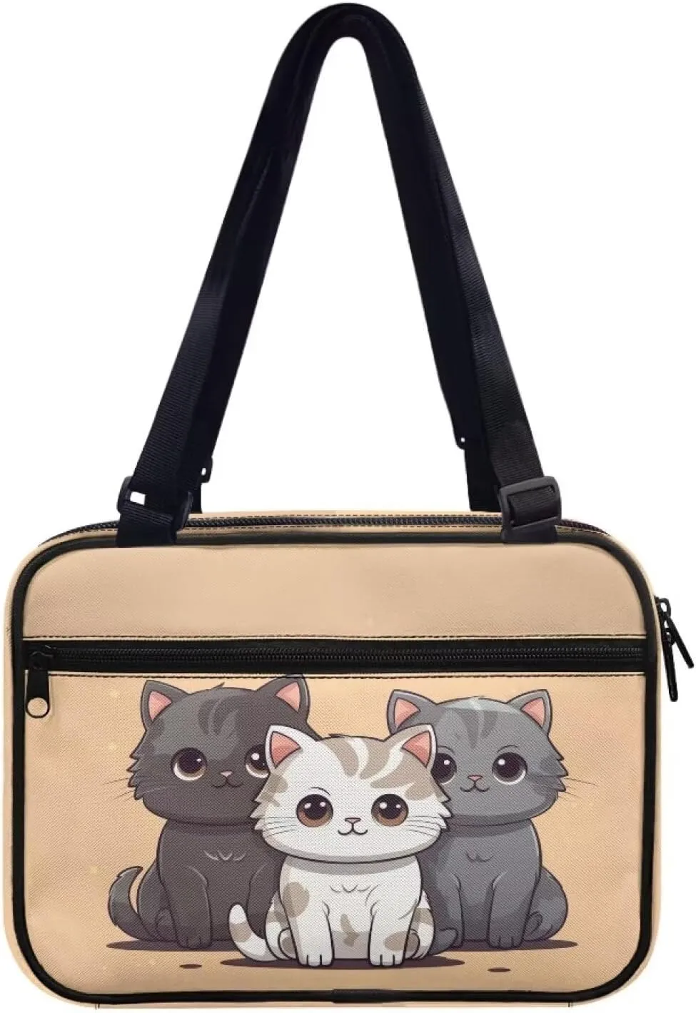 Cute Cat Bible Cover for Women Medium Size Crossbody Bag Carrying Book Case Church Bag Bible Protective Pocket Travel Holiday Weekend Office