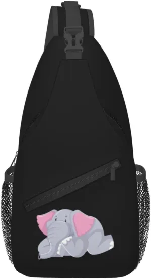 Cute Elephant Crossbody Bags For Women Men Chest Backpack Gym Shoulder Bag Travel Outdoor Sports Casual Crossbody Bags