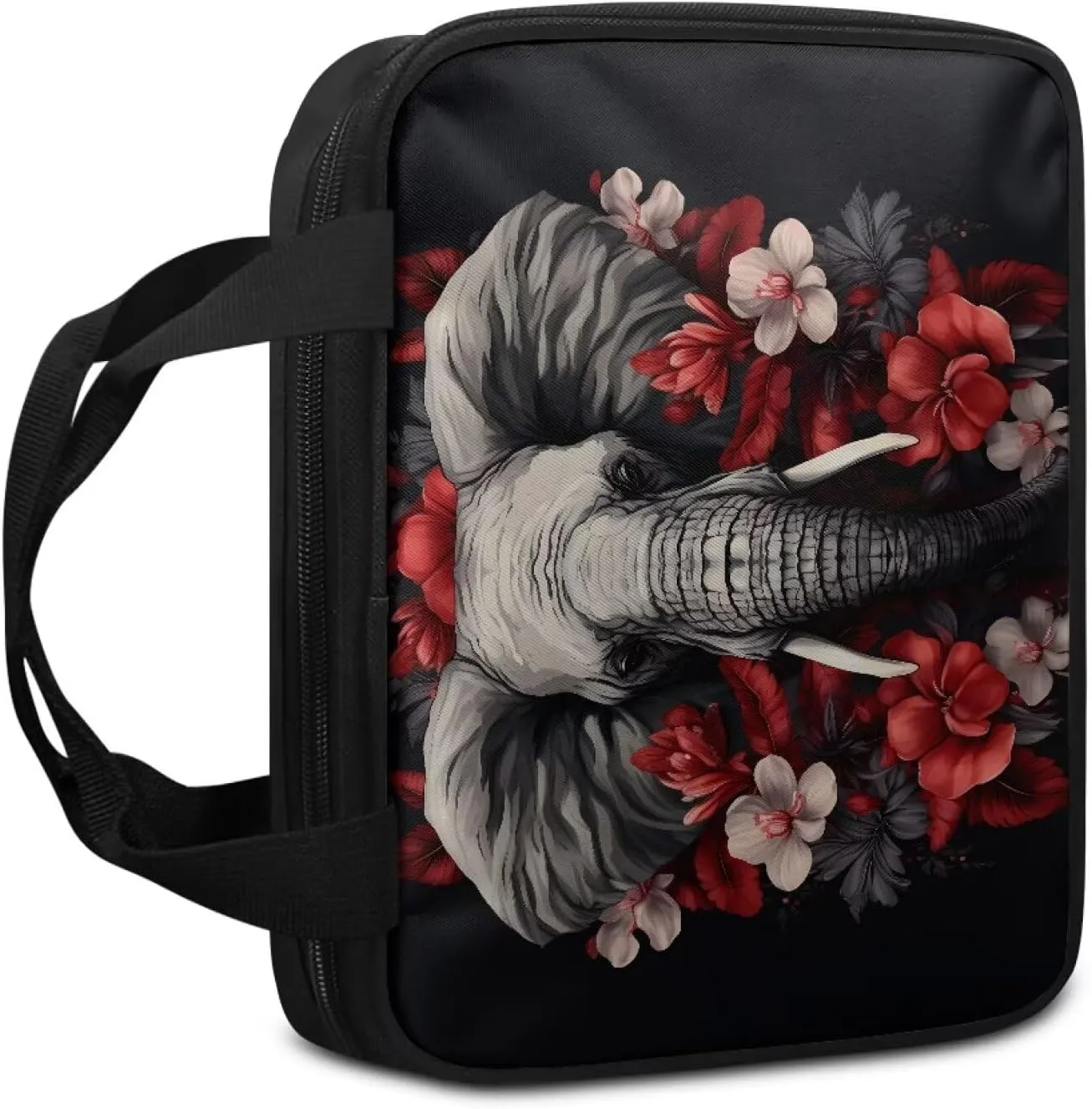 Cute Elephant Print Bible Tote Bag for Women Scripture Bag Bible Crossbody Bag,Fashion Bible Carrying Case,Bible Cover for Boys Girls Bible Bag Bible Carrying Bag for Women